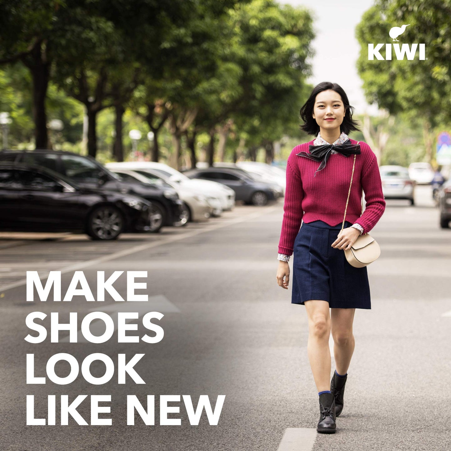 KIWI Instant Shine & Protect, Brown Liquid Shoe Polish, 2.5 oz (1 Bottle with Sponge Applicator)