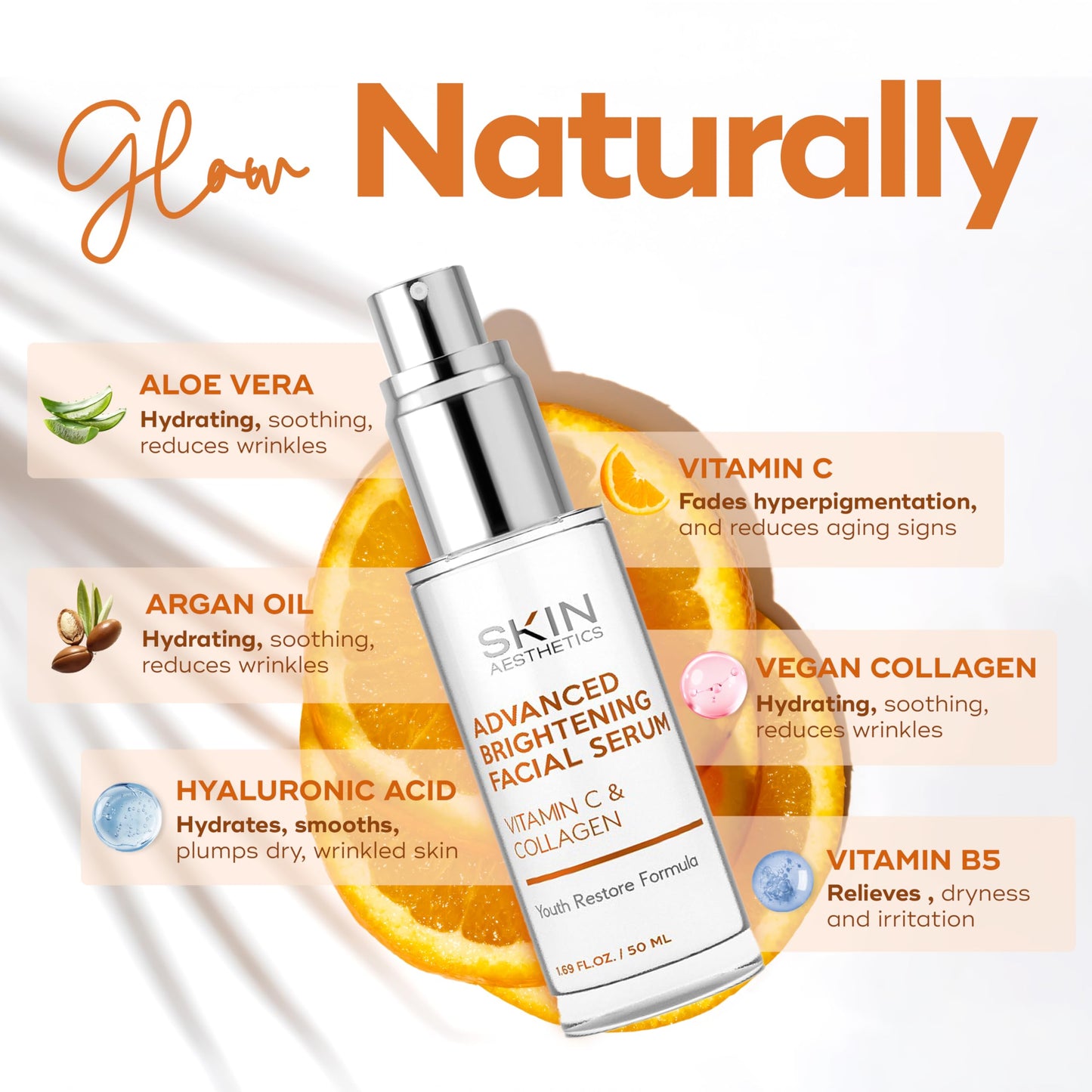 Skin Aesthetics Vitamin C Serum For Face - Dermatologist Tested - with Collagen For Dark Spots, Skin Brightening, Anti-Aging & Acne + Fine Lines