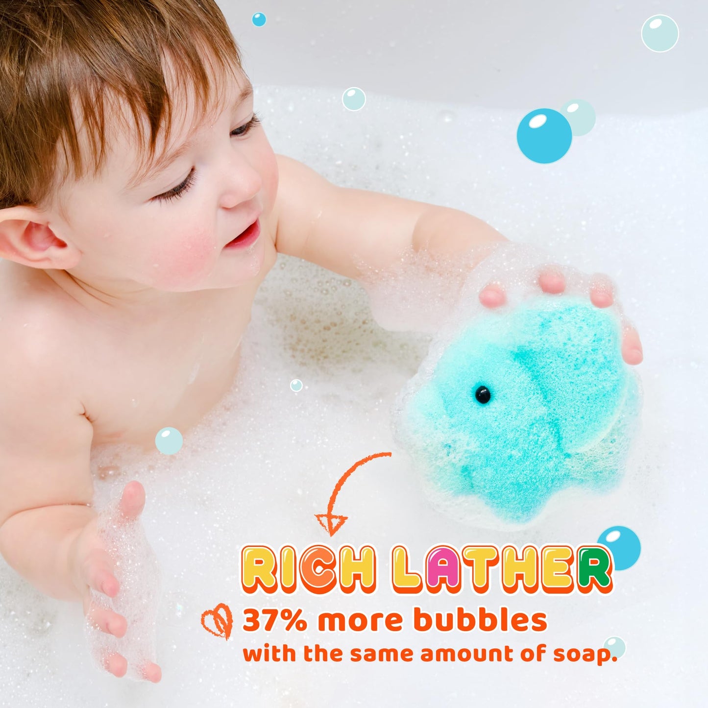 Spongentle Baby Bath Sponge Gift Set - Animal Kingdom Sponge 3 Pack - Bath Essentials for Baby Boys Girls Infants, Gifts for Newborn and Kids, Must