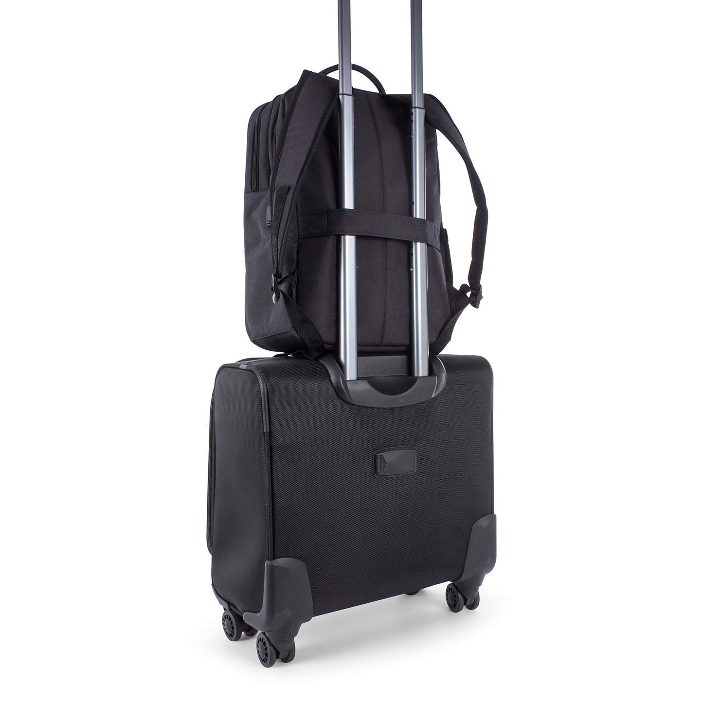 SWISS MOBILITY Cadence 2 Section Business Backpack, Fits Devices Up to 15.6", Polyester, 6 x 6 x 17, Charcoal
