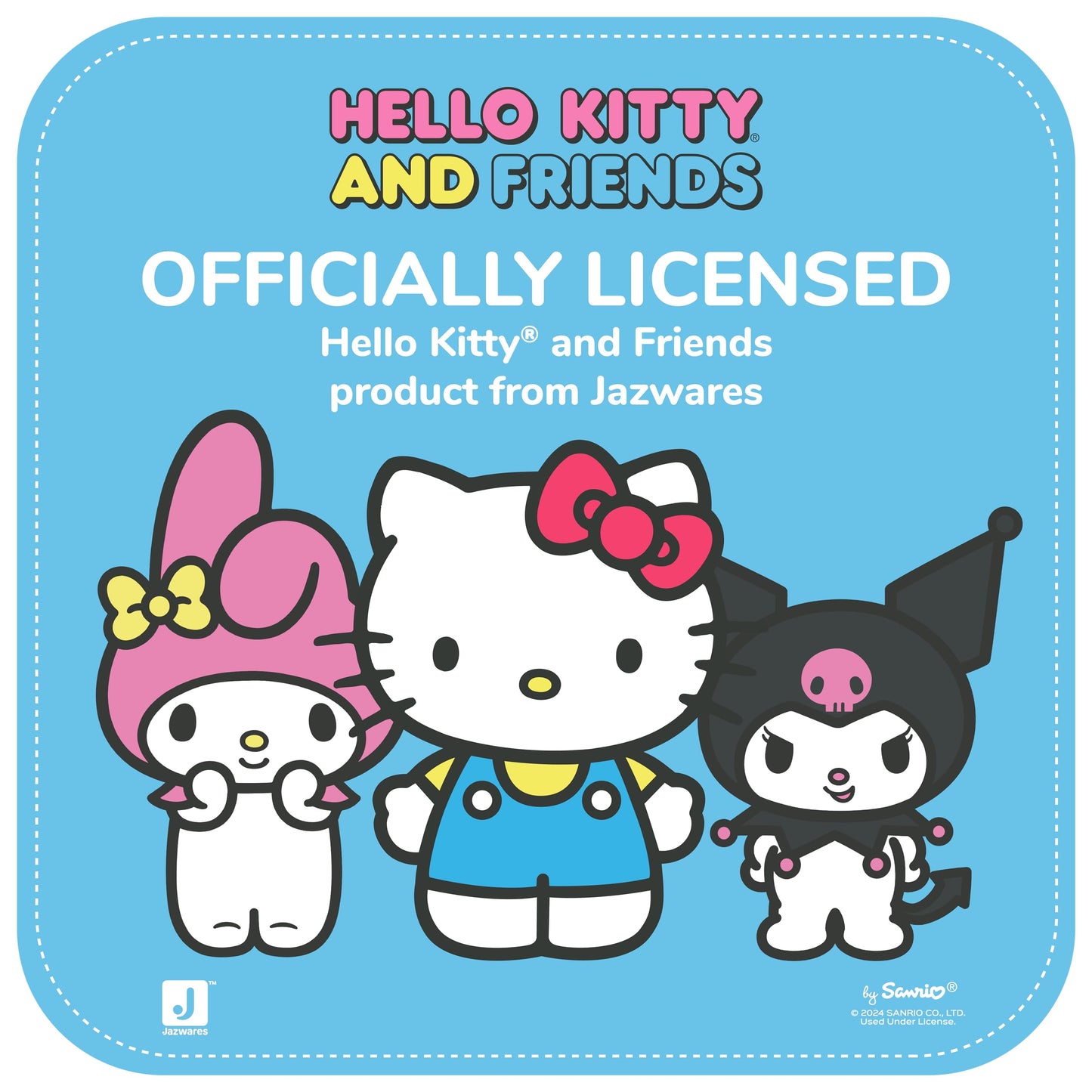 Jazwares Hello Kitty and Friends, 12-Inch Kuromi Neon Plush - Officially Licensed Sanrio Product from Ages 6+