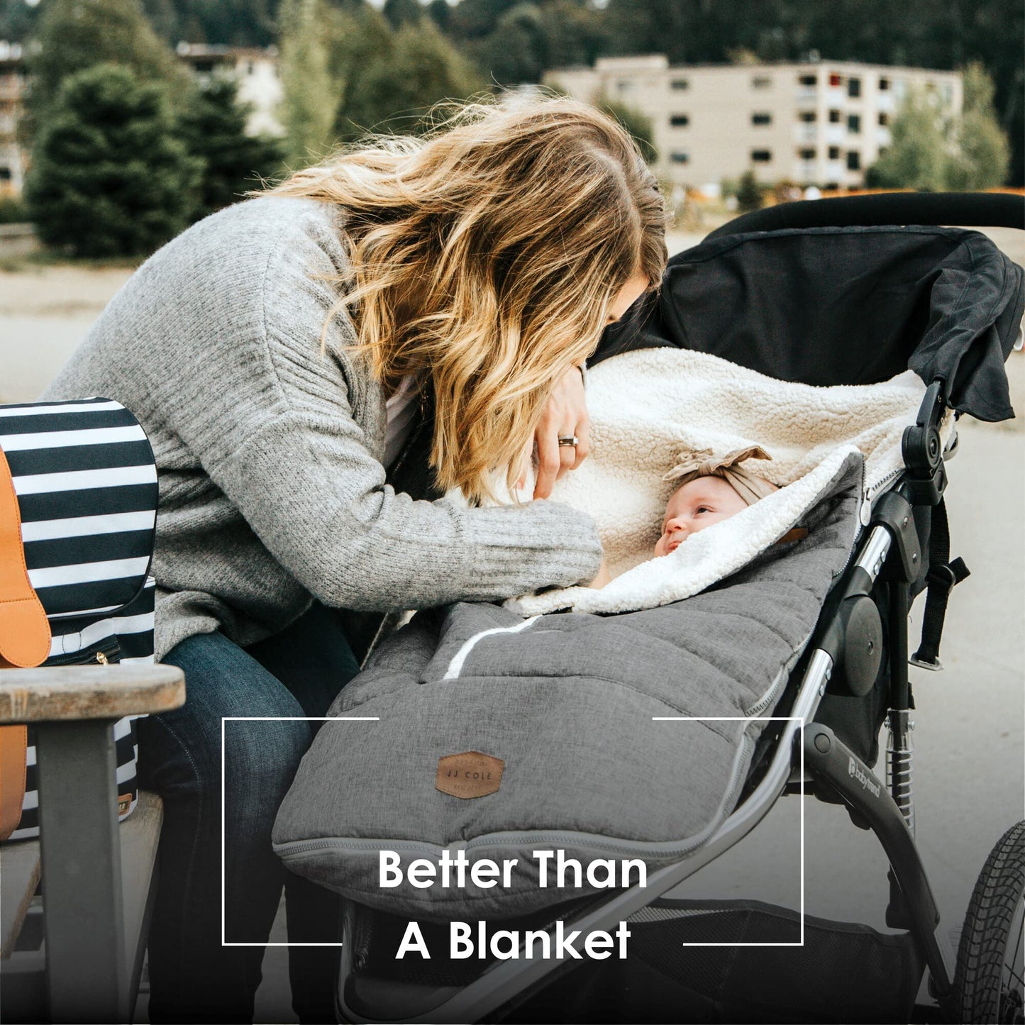 JJ Cole - Urban Bundleme, Canopy Style Bunting Bag to Protect Baby from Cold & Winter Weather in Car Seats & Strollers, Graphite, Infant, Grey