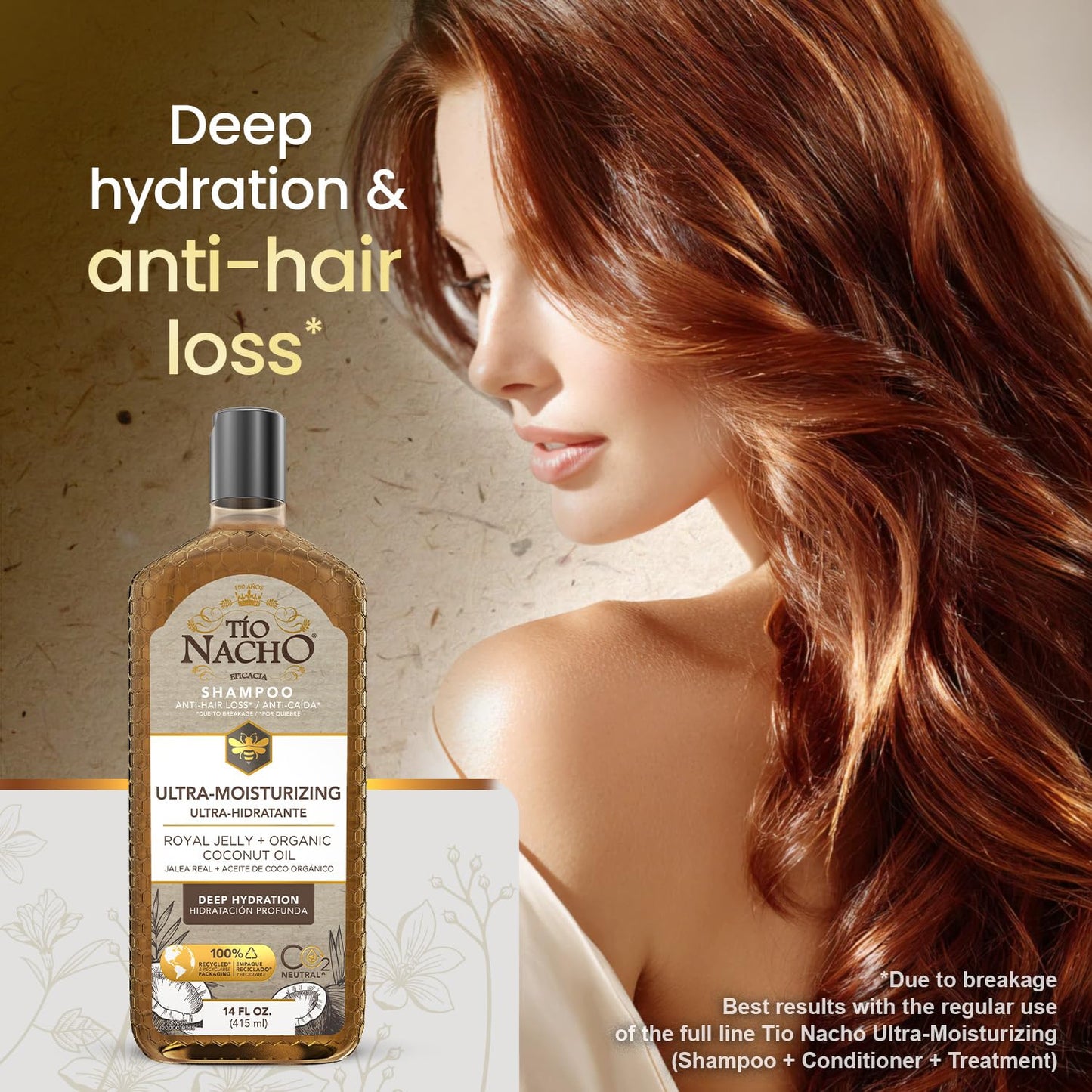 Tio Nacho Ultra Hydration Shampoo with Coconut Oil & Royal Jelly, Hydrating & Nourishing for Dry, Damaged Hair, Fights Frizz & Protects from Breakage