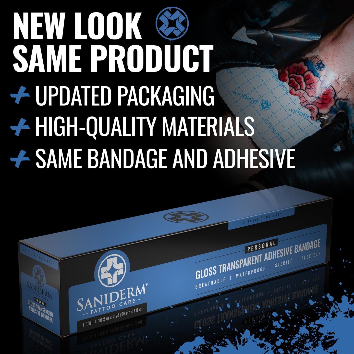 Saniderm Original Tattoo Aftercare Bandage (Personal Roll, 10.2 in x 2 yd) Beauty and Personal Care Saniderm