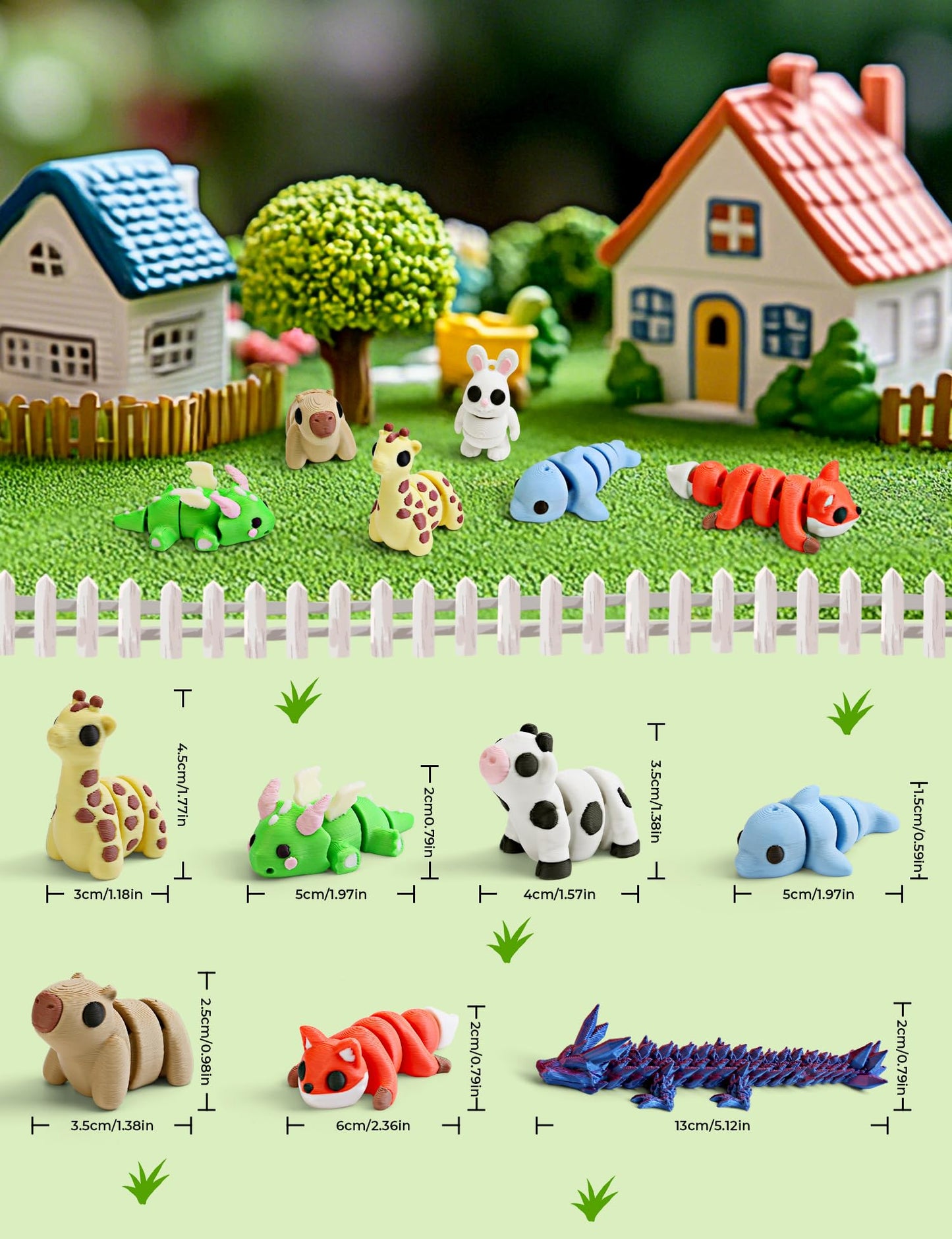 β2025β 15 Pack 3D Printed Animal Toys with Dragon Eggs β Articulated Fidget Figures Set, Stress Relief Collectible Gifts for Kids & Adults