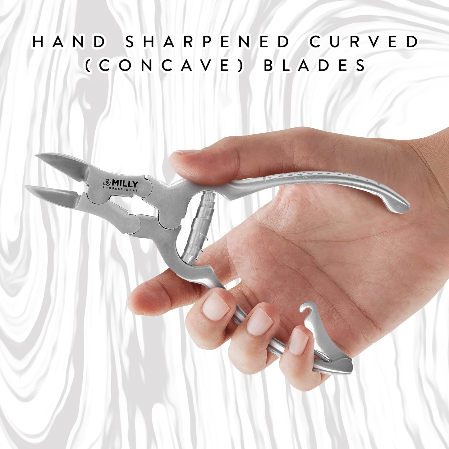 By MILLY High Carbon Steel Professional Nail Clippers for Seniors & Podiatrist Toenail Clippers | Hammer Forged to Trim Thick or Hard Toenails | Heavy