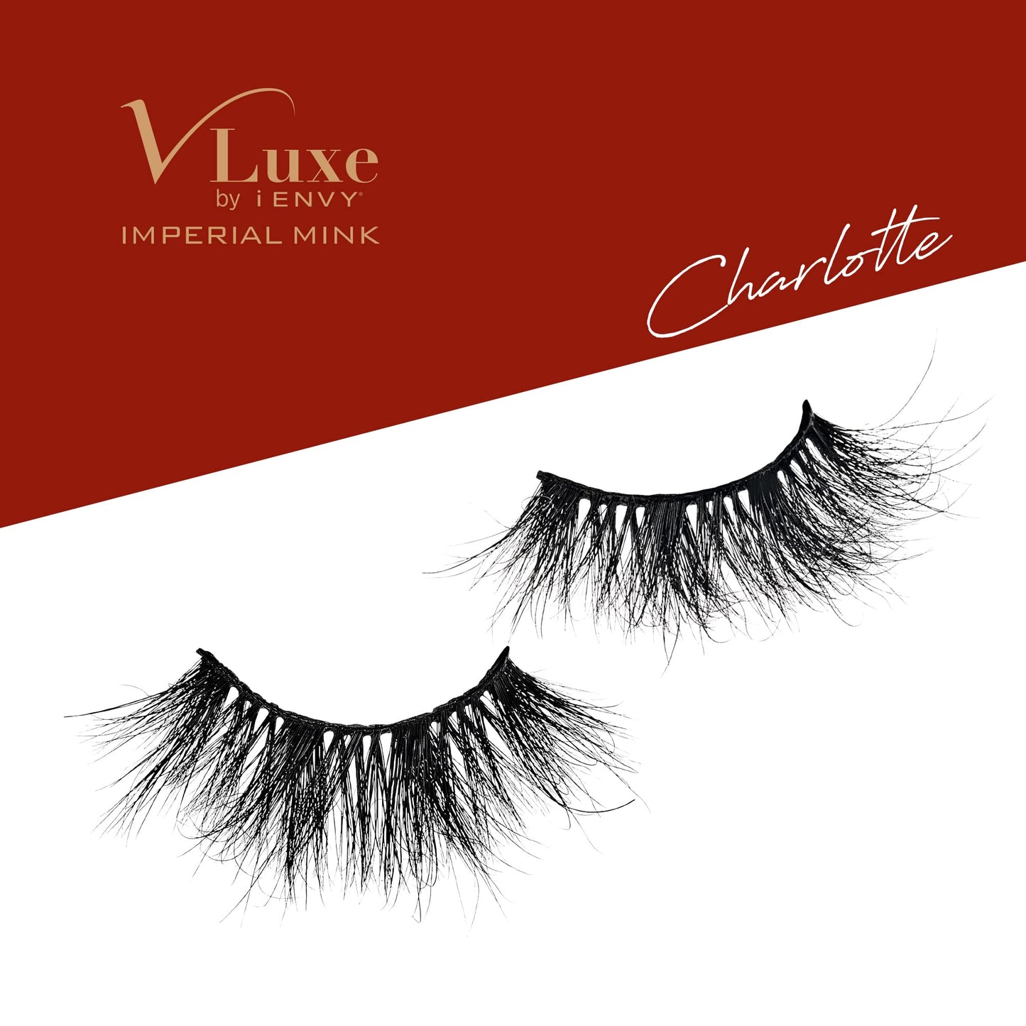 i•ENVY False Lashes, Imperial Mink High-End Eyelashes, Handcrafted Dramatic Natural Lashes, Wispy Fluffy Volume Extension Eyelashes (CHARLOTTE)