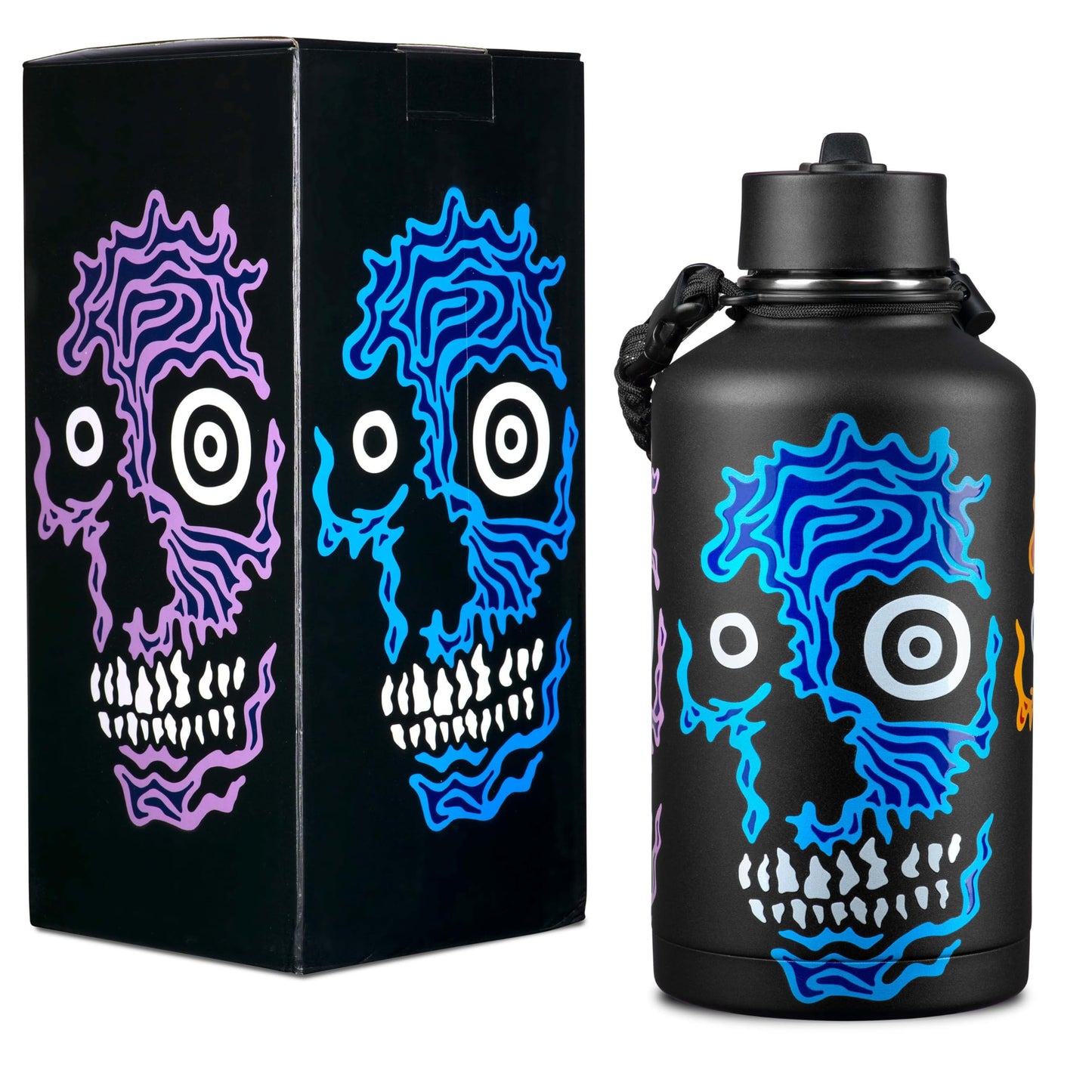 URBANCAN 64 oz Insulated Water Bottle with Straw, Chug & Cap Lids - Drink In Style with Stainless Steel Water Bottles for Sports, Gym & Travel…