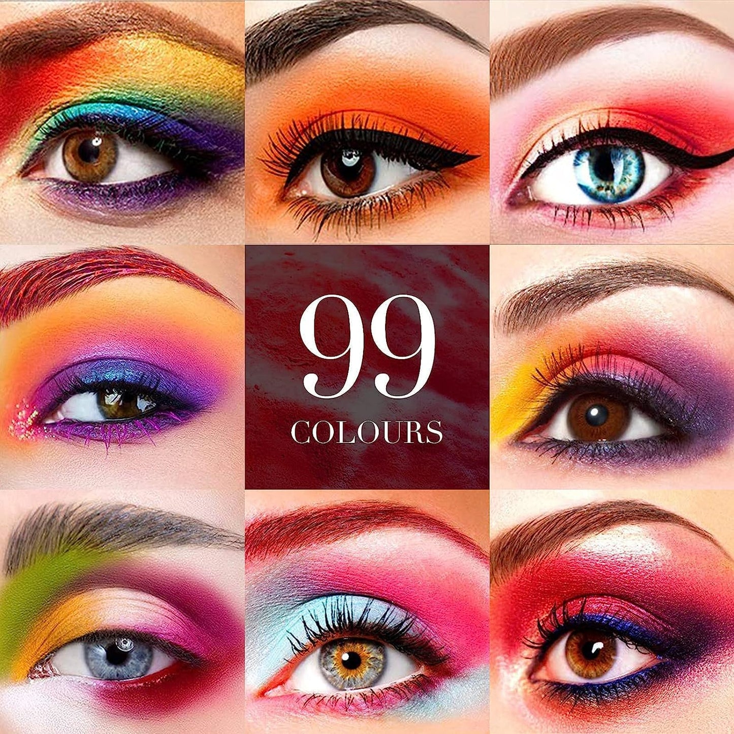 99 Colors Eyeshadow Palette, Rainbow Colors Makeup Eyeshadow Palette, Professional High Pigmented Matte Glitter Makeup Pallet, Waterproof Long Lasting