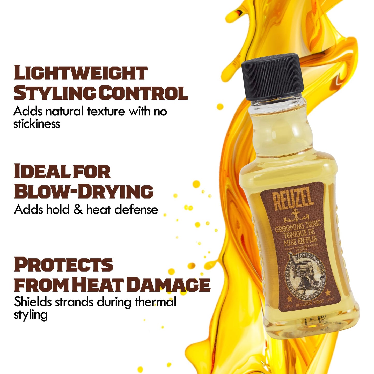 Reuzel Grooming Tonic, Hair Oil Treatment For Men, 3.38 oz