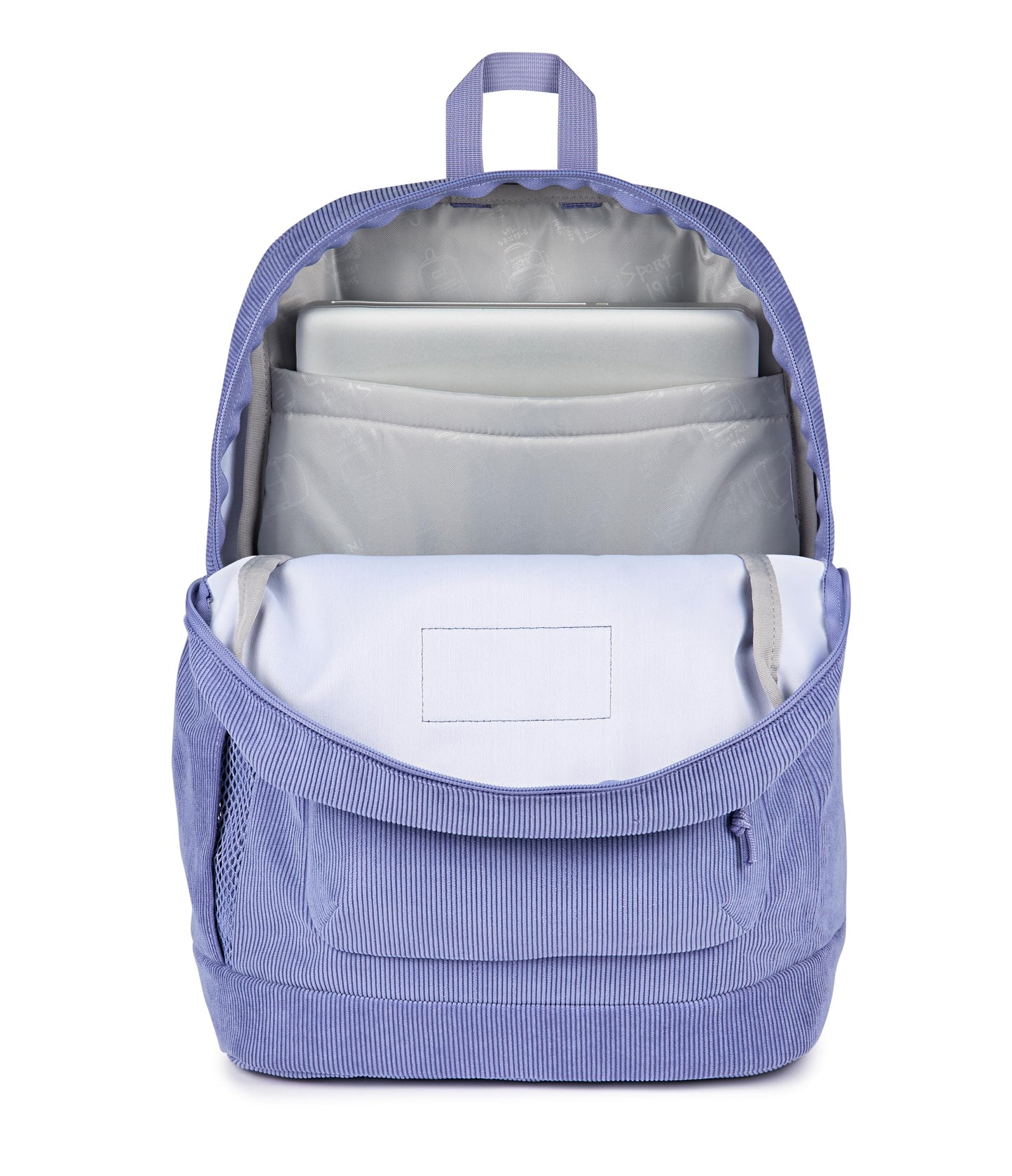 JanSport Cross Town Plus Remix Backpack - Padded Back Panel, Laptop Sleeve, and Front Pocket Organizer - Lavender Ash Corduroy
