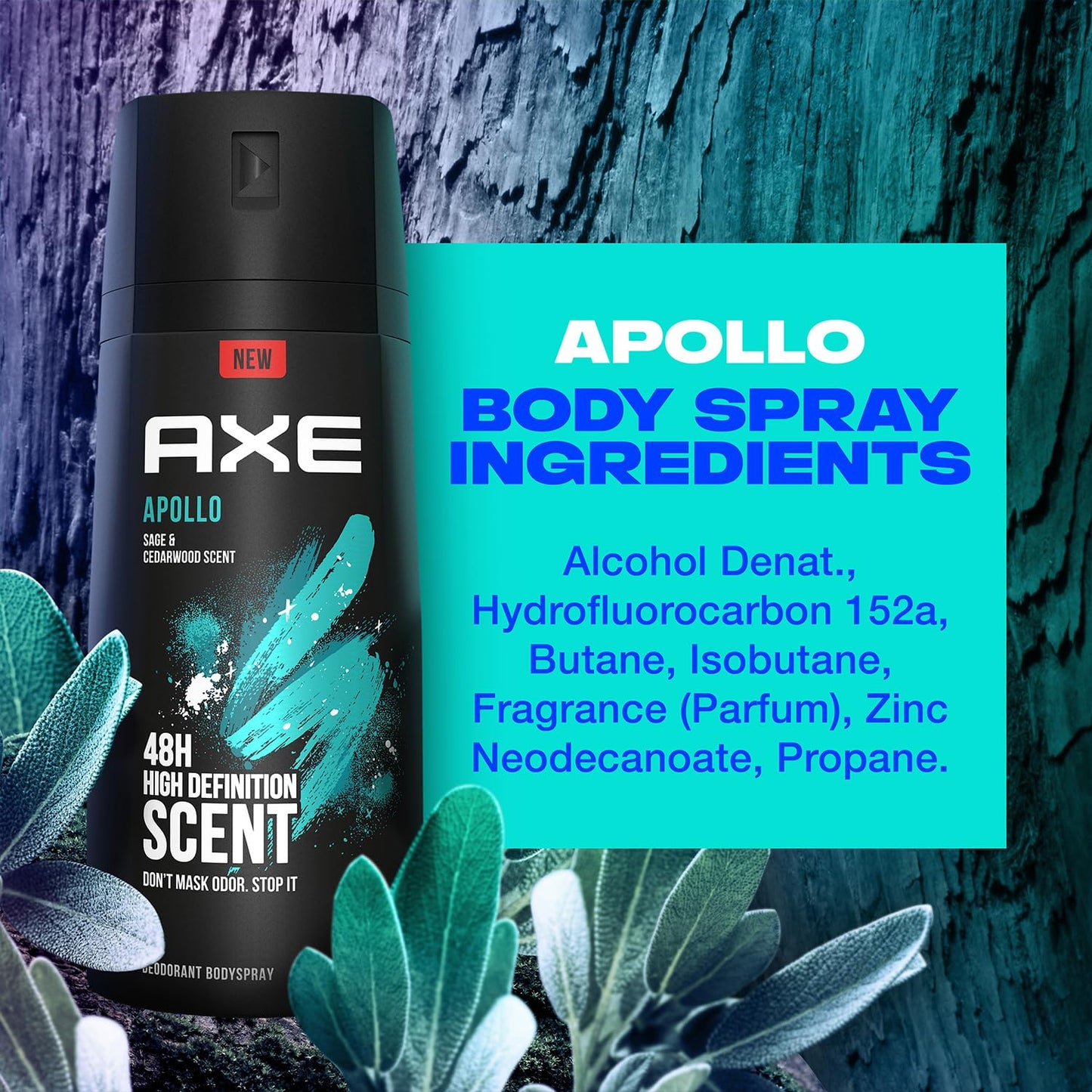 AXE Men Travel Deodorant, Aluminum-Free, Bodyspray, Apollo 6-Pack – 48H Anti-Sweat Protection, TSA-Approved Body Spray, 1 Oz Ea