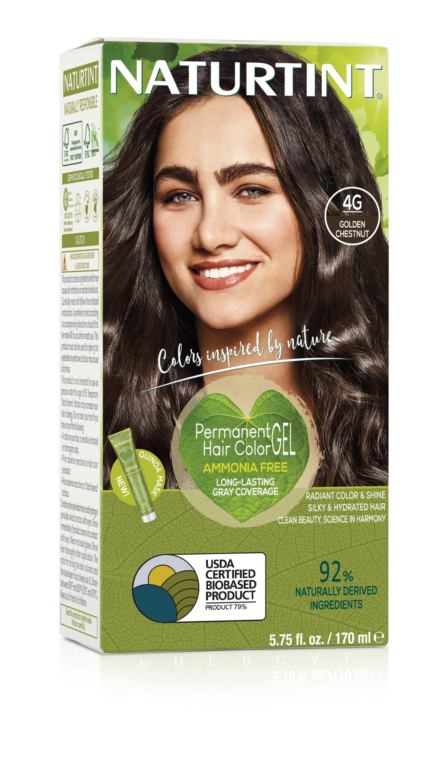 Naturtint, Hair Color Permanent Golden Chestnut 4G, 5.6 Fl Oz