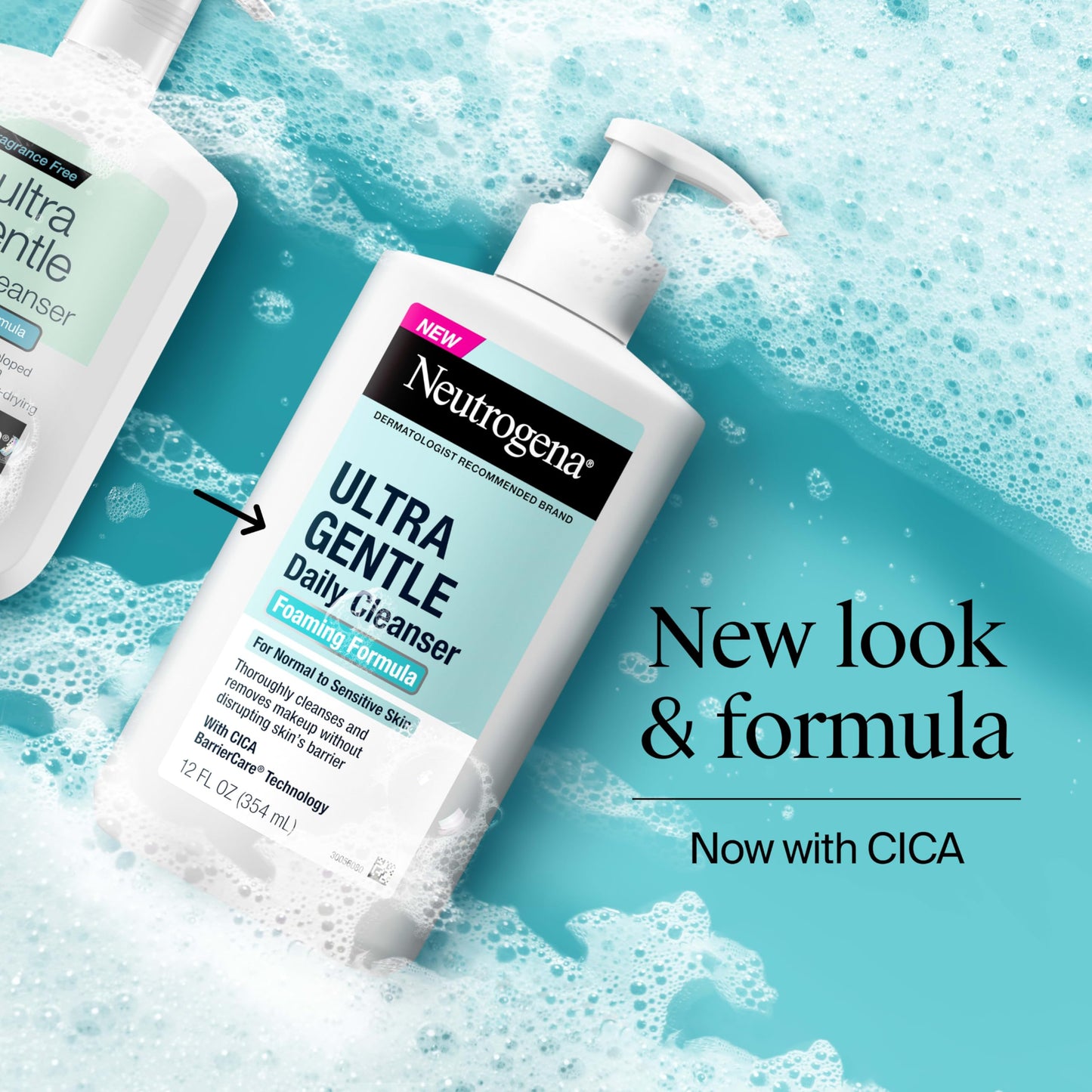 Neutrogena Ultra Gentle Foaming Facial Cleanser, Foaming Face Wash for Sensitive Skin, Gently Cleanses Away Dirt, Oil & Makeup Without Over Drying