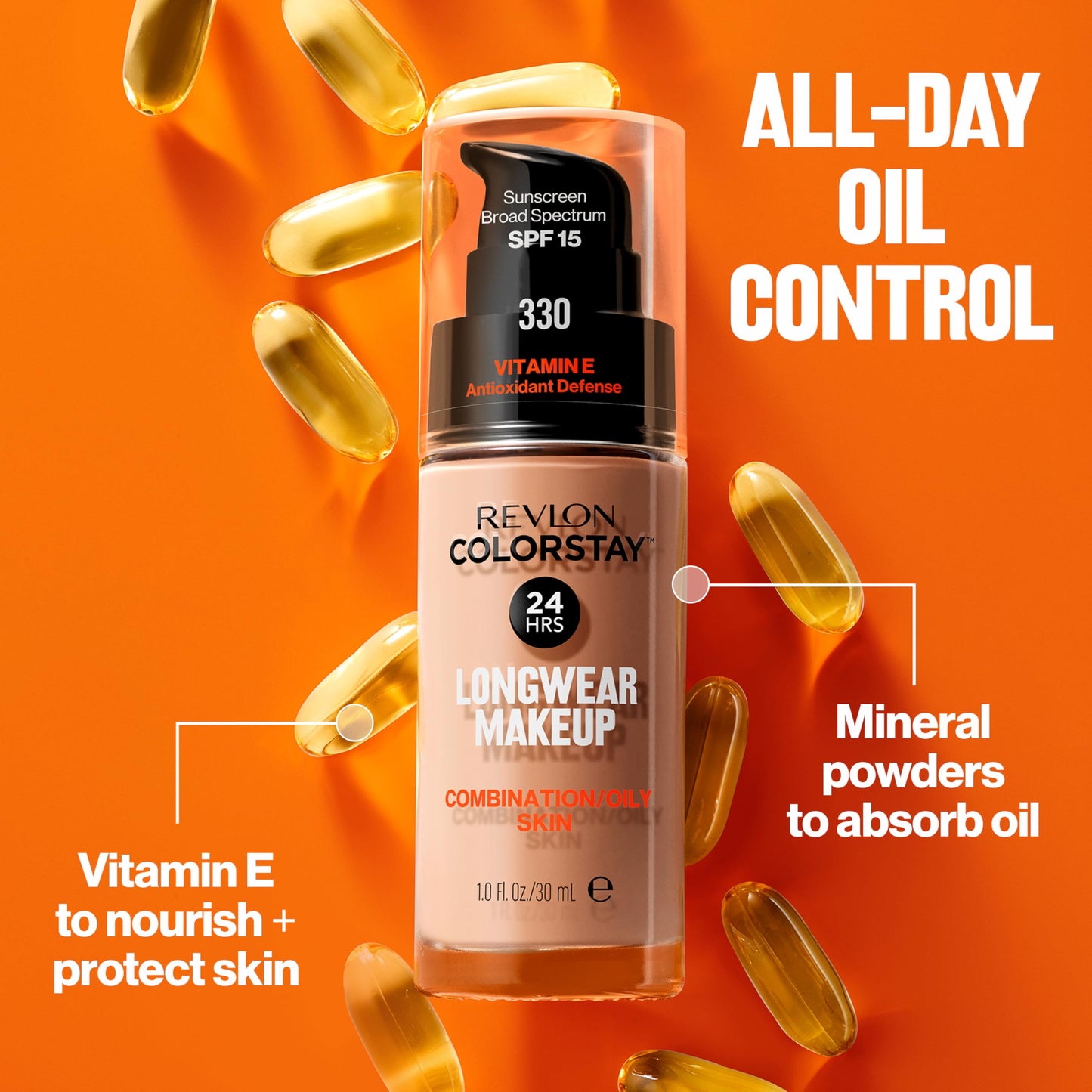 Revlon Color Stay Liquid Makeup for Combination/Oily Skin, Natural Beige, 1.0 Fluid Ounce