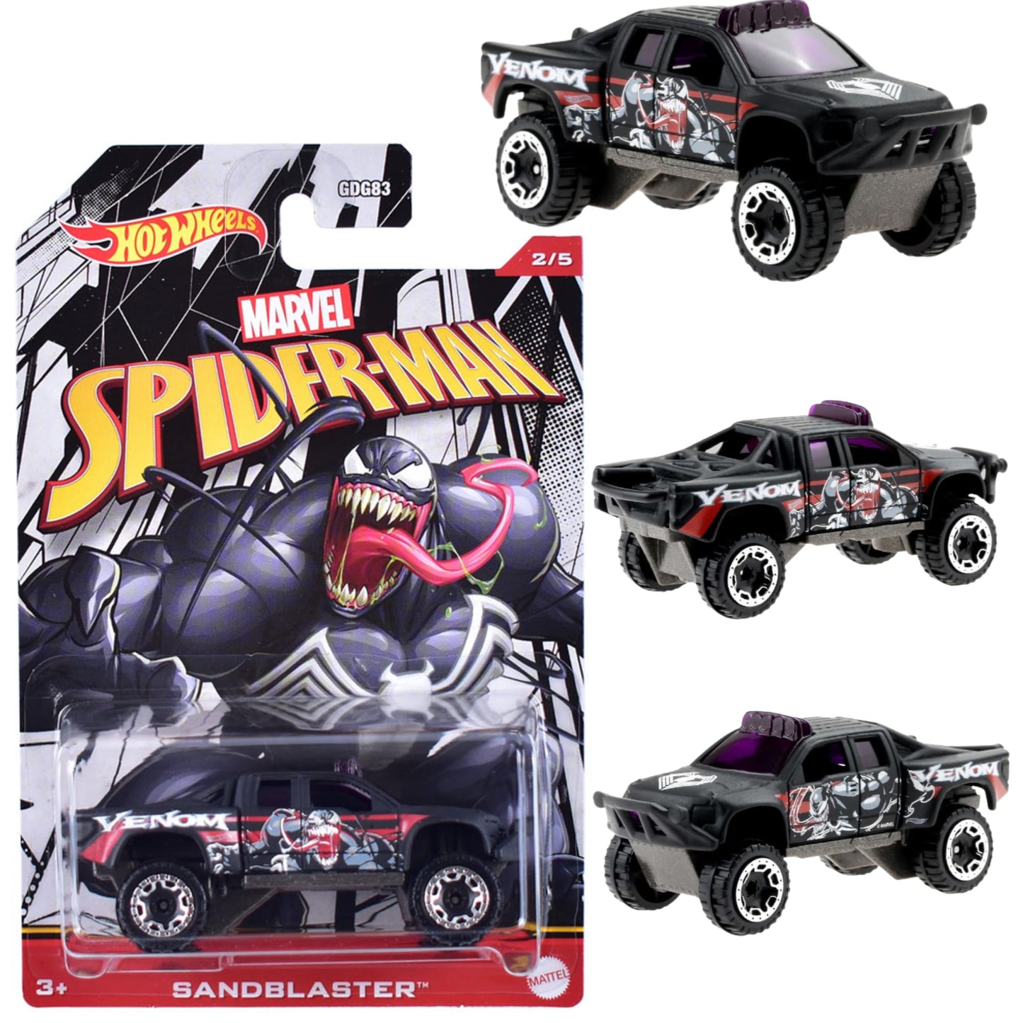 Hot Wheels Marvel Spider-Man (2/5 Venom Sandblaster)