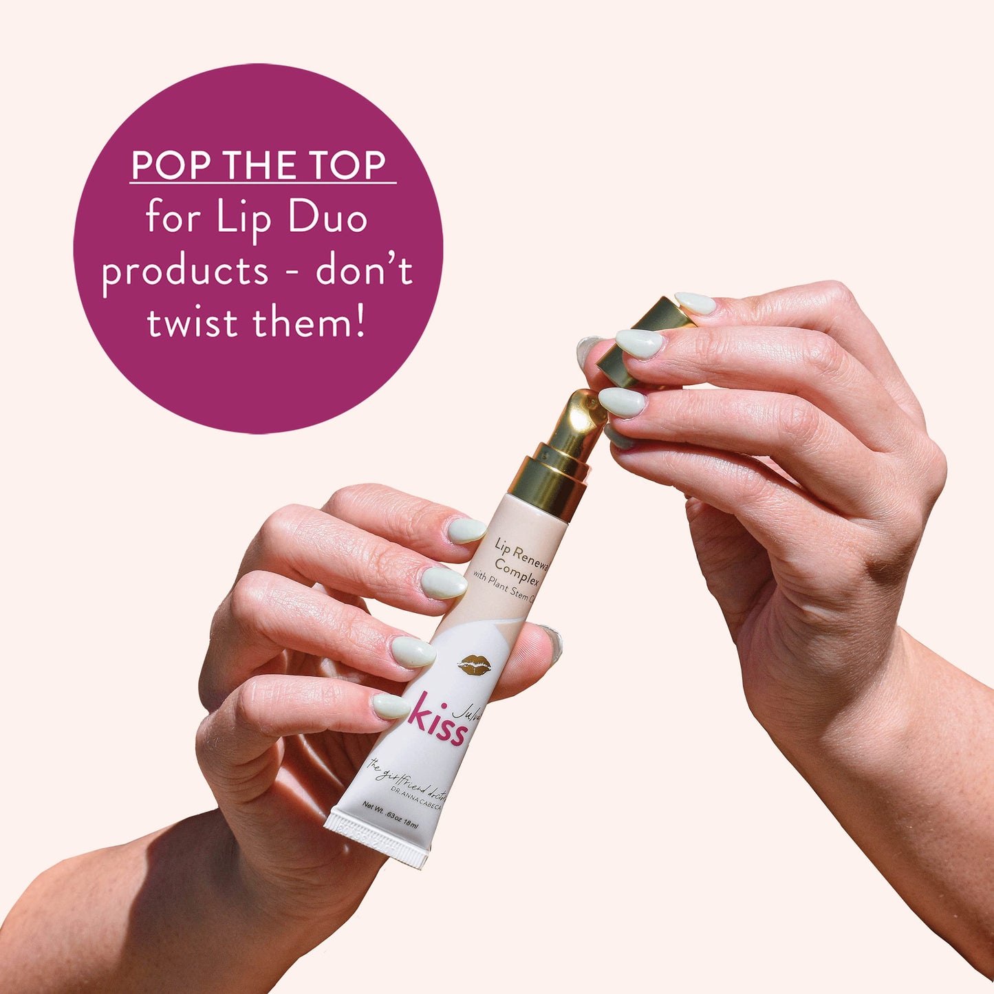 Julva Kiss Lip Renewal Complex by Dr. Anna Cabeca - Botanical Lip Hydrator for Smoothness, Comfort & Daily Confidence - 0.3 oz