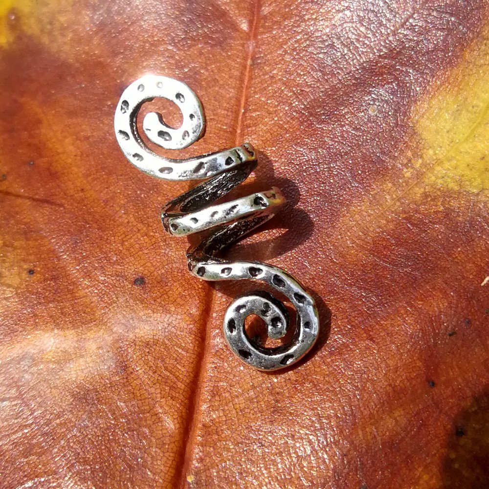 LQQQL Vikings Spiral Hair Beads Rings - Dreadlock Accessories, Norse Hair Coils & Pendants for Braids, Beards, Bracelets DIY (3 Small pcs)