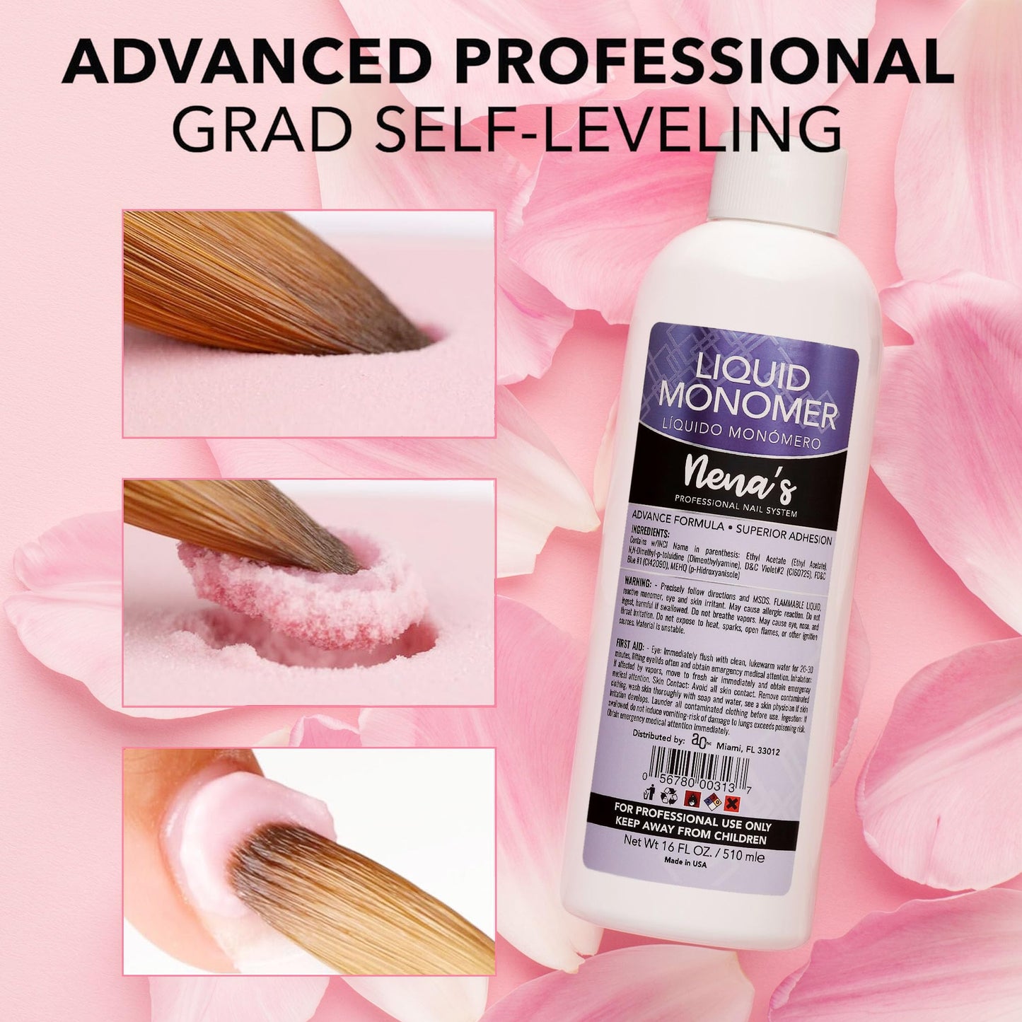 Professional Liquid Monomer by Nena's 16 fl oz, Advanced GlamourShield acrylic formula, no MMA, Non-Yellowing, Quick Dry, Strongest Adhesion, Acrylic Beauty & Personal Care Nena's