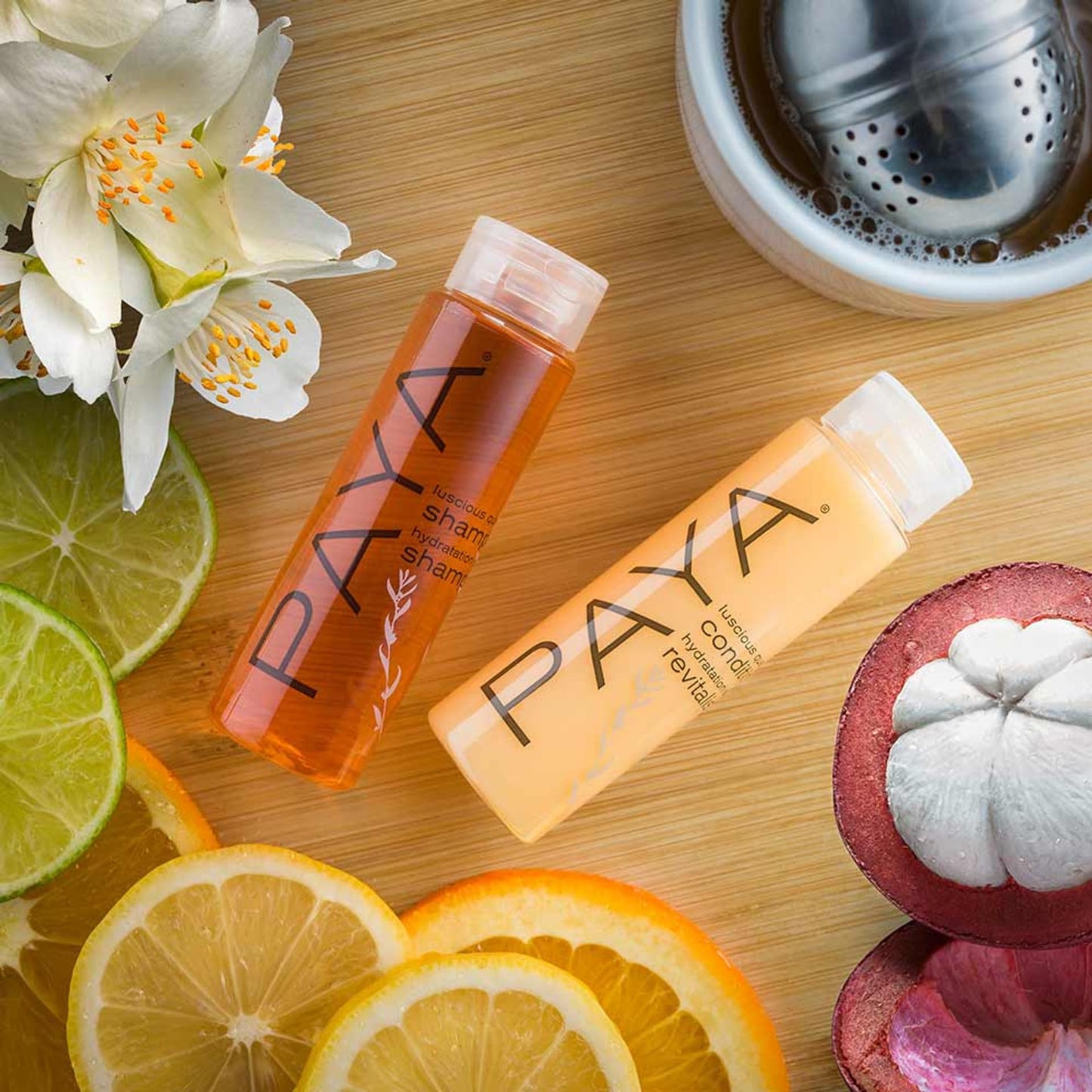 Paya Organics Toiletry Travel Set - Shampoo, Hair Conditioner, Shower Gel, 2 Facial Soap & Tote Bag