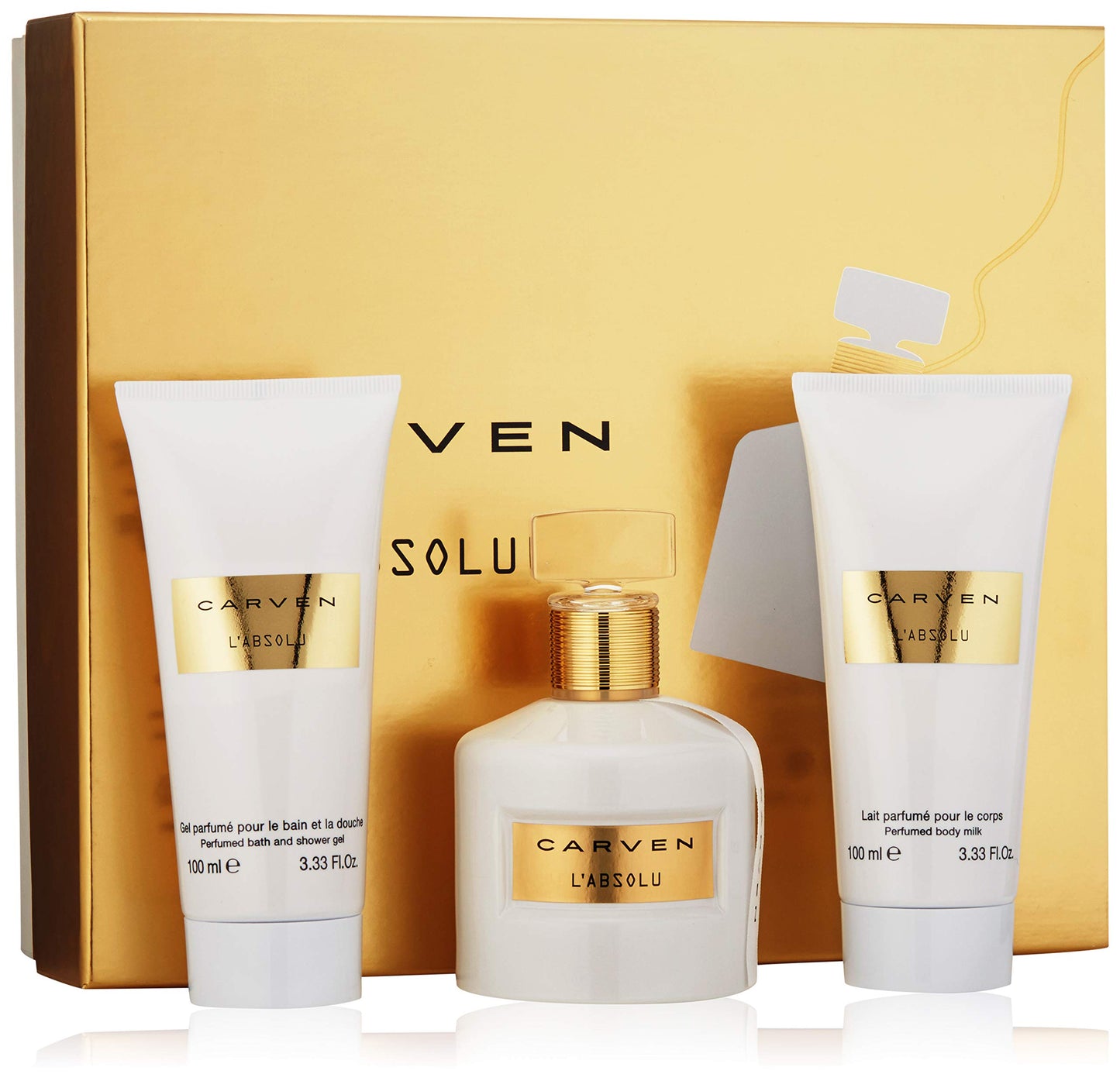 Carven Labsolu By Carven for Women - 3 Pc Gift Set 3.33oz Edp Spray, 3.33oz Perfumed Body Milk, 3.33oz Perfumed Bath & Shower Gel, 3count