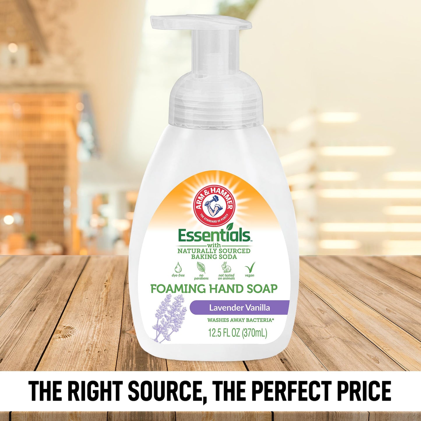Arm & Hammer Foaming Hand Soap for Skin Cleaning - Cleanser with Lavender Vanilla Scent - Hand Soap Pump with Aloe Vera & Different Ingredients 12.5