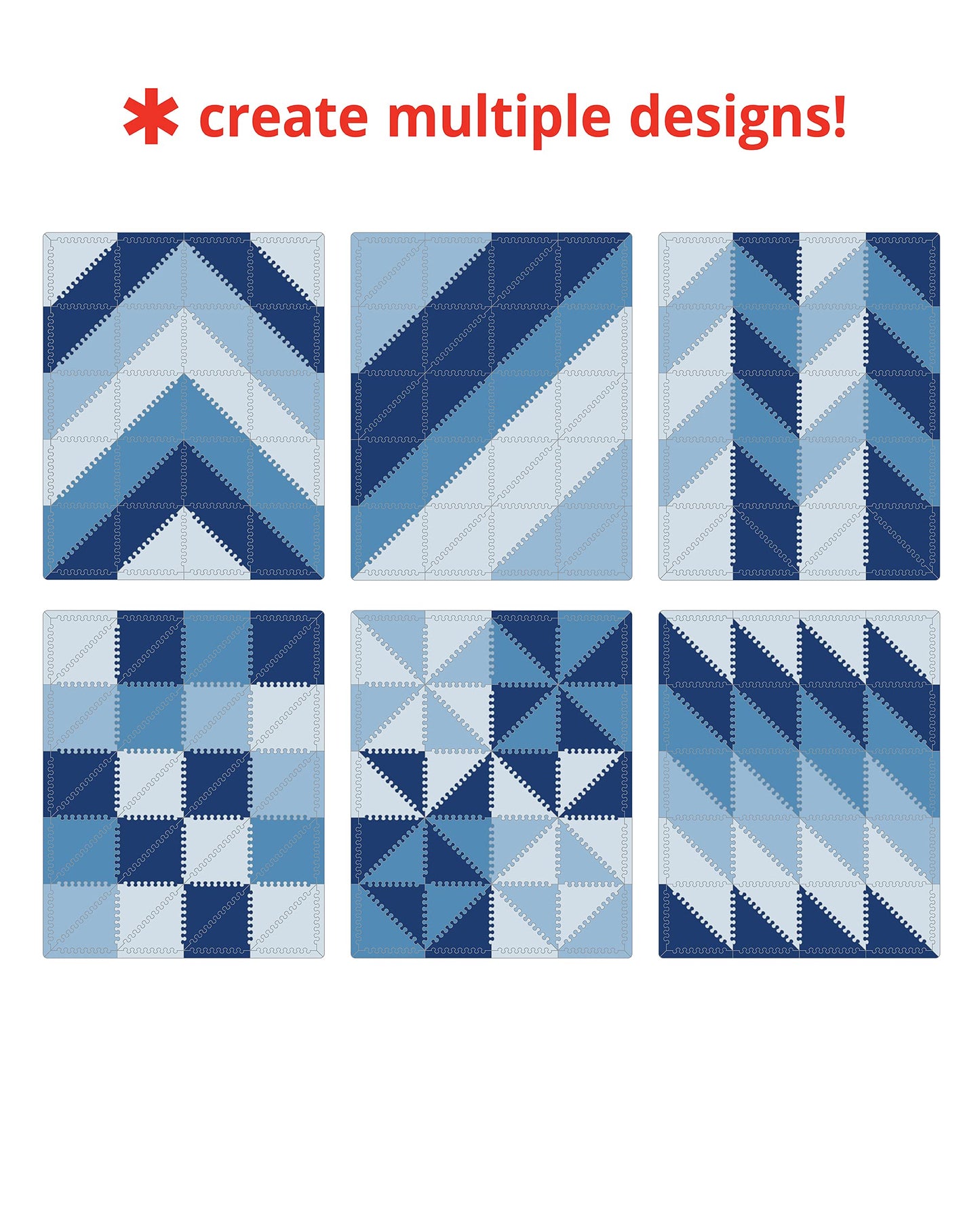 Skip Hop Baby Play Mat, Interlocking Foam Floor Tiles, 70" x 56", Playspot, Blue/Ombre