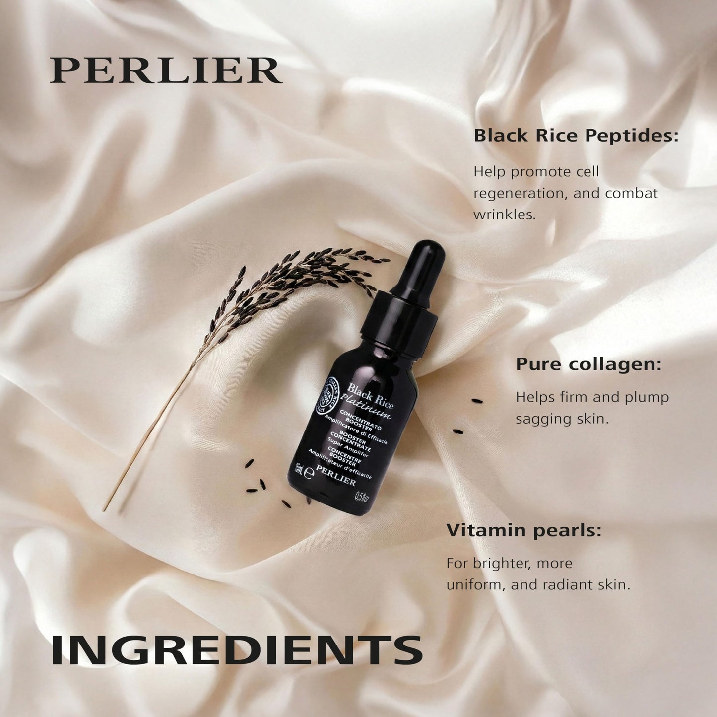 Perlier Black Rice Platinum Ultra Renewing Booster Face Serum, 0.5 fl. oz.