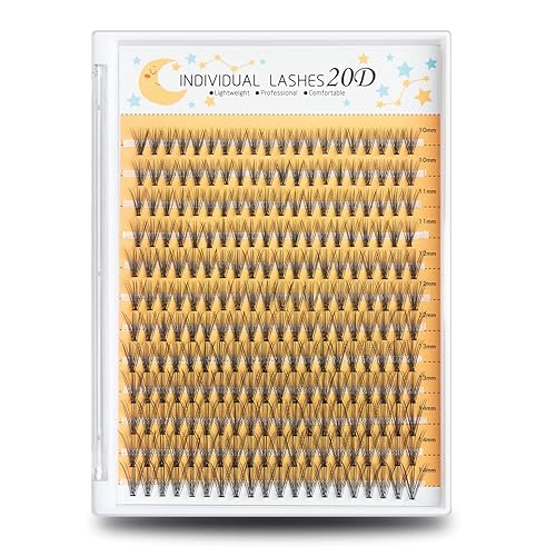 FinyDreamy 240pcs Individual Lash Extensions, 20D Lash Clusters Volume Mix Pack, 10-14mm Mix Lengths C Curl 0.07mm Thickness Professional Individual