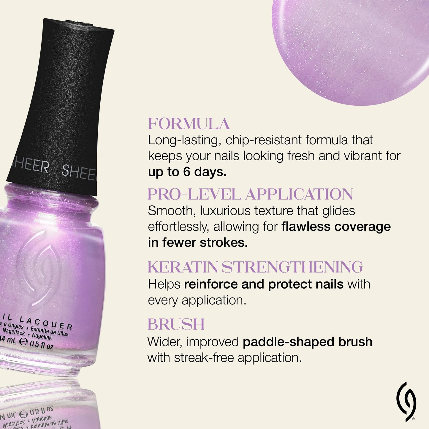 China Glaze CG Nail Lacquer Lowkey Obsessed - Sheer, Lavender Nail Polish, Quick Dry, Chip Resistant, Shimmer Finish for Salon Quality DIY Manicure Beauty & Personal Care China Glaze