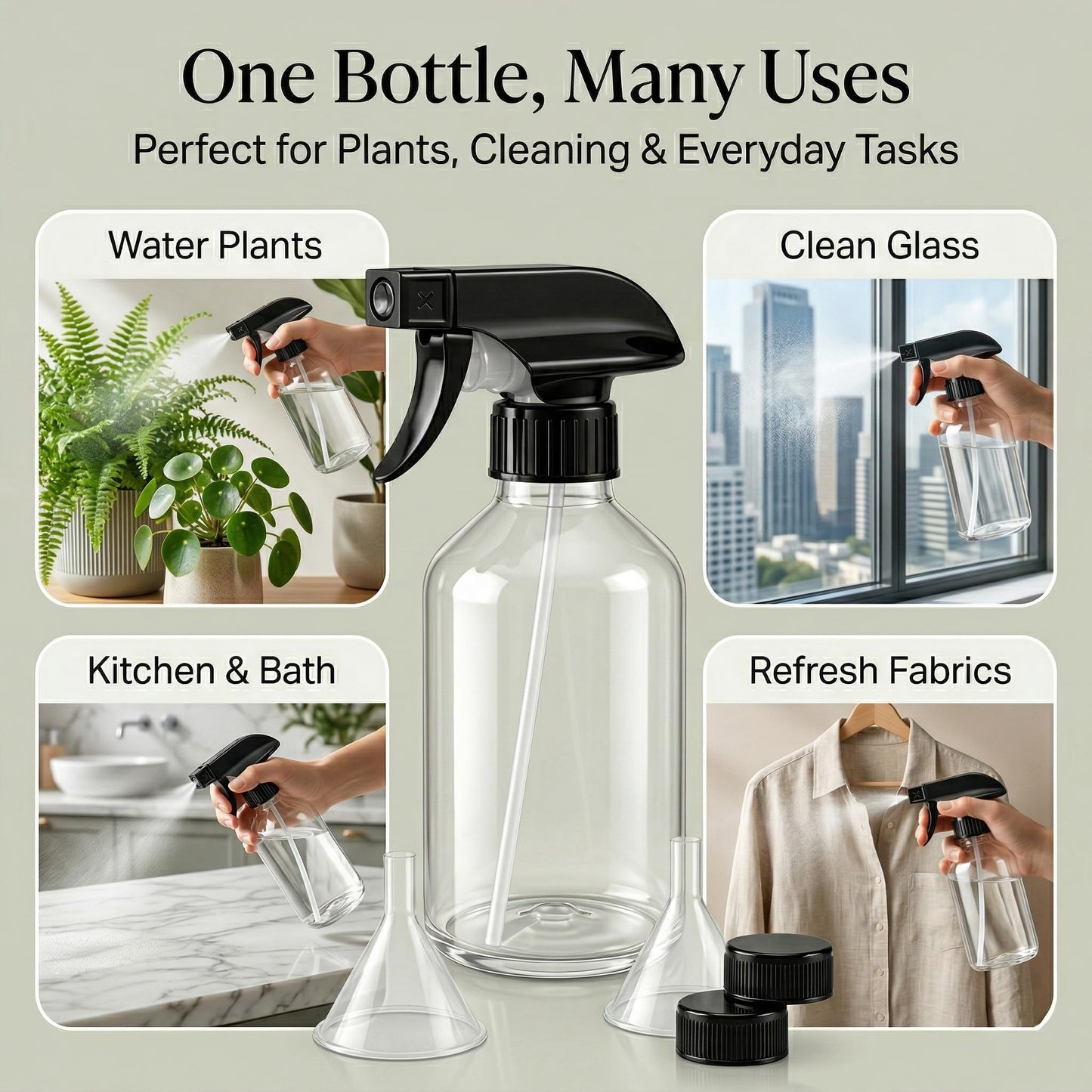 SUPER+ 2 Pack Plastic Spray Bottles 10 OZ - Leak Proof, Adjustable Nozzle, Empty Spray Bottles For Cleaning Solutions, Plants, Pet, Or Diy Spray Beauty and Personal Care SUPER+