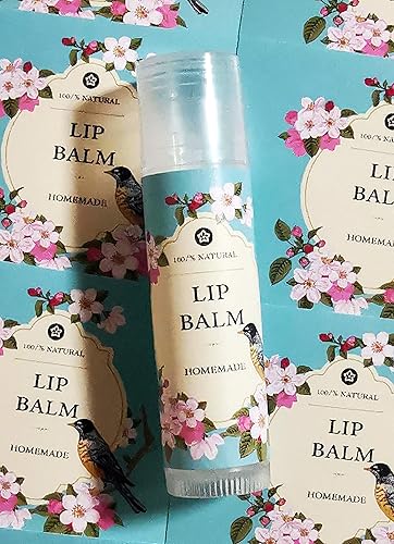 ZZYBIA Homemade Skincare Products Adhesive Labels Stickers for Lip Balm Container Tubes 20pcs (Miami Blue)