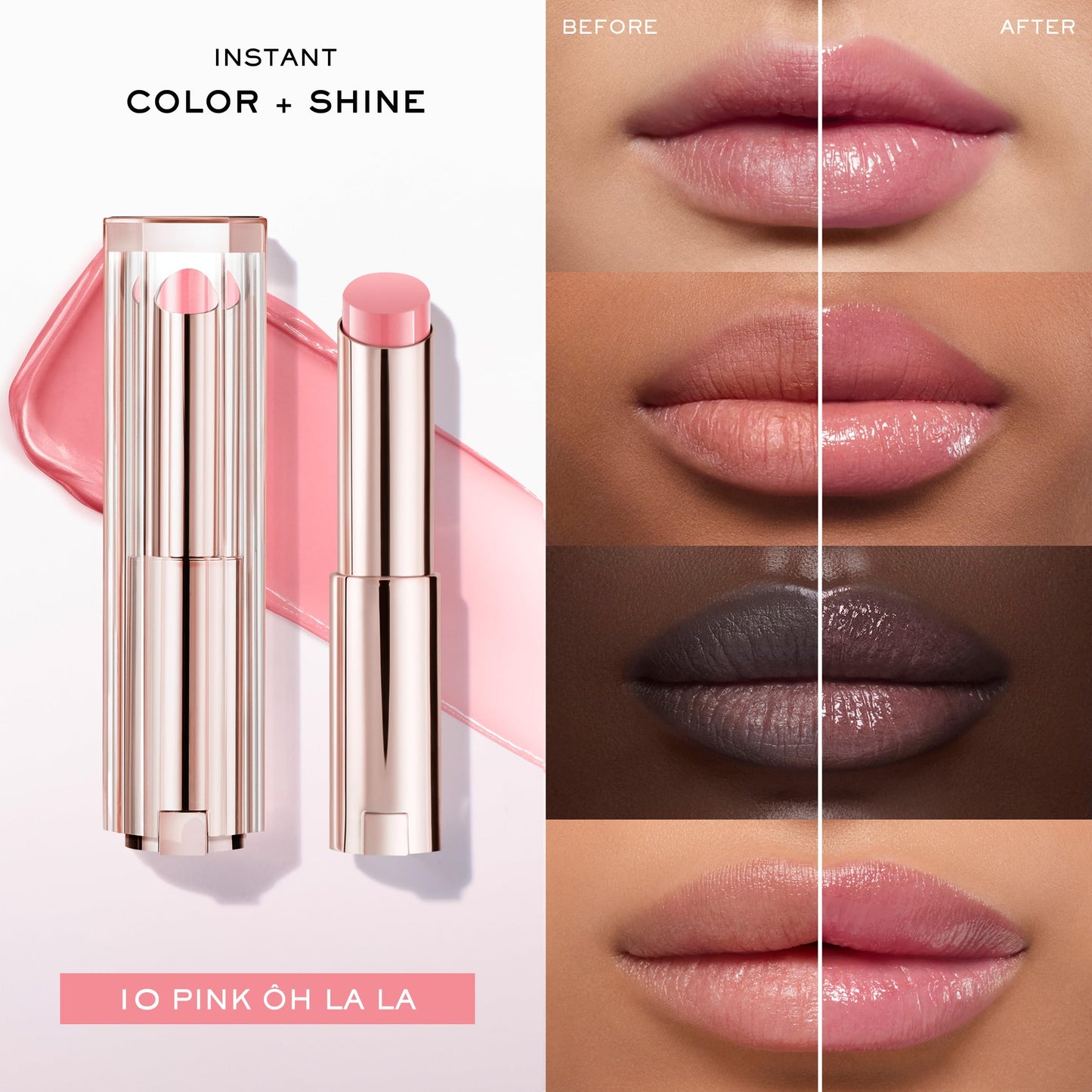 Lancôme Lip Idôle Squalane-12 Butterglow™ Hydrating Lip Balm - Instant Shine, 24H Hydration, and Buildable Color for Smooth & Moisturized Lips - 10 Beauty and Personal Care Lancôme
