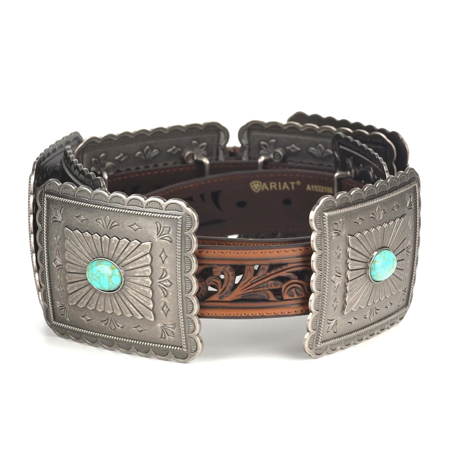 ARIAT Women's Turquoise Concho Western Belt, Tan, X-Large