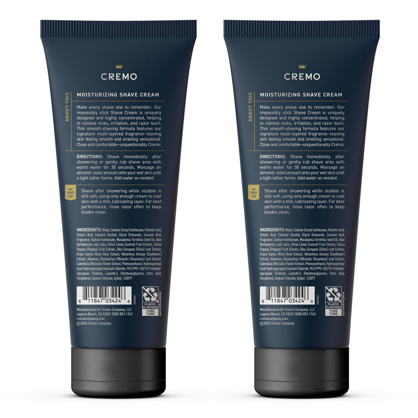 Cremo Palo Santo Shave Cream (2 Pack), Astonishingly Superior Ultra-Slick Shaving Cream for Men, Fights Nicks, Cuts And Razor Burn, 6 Fl Oz