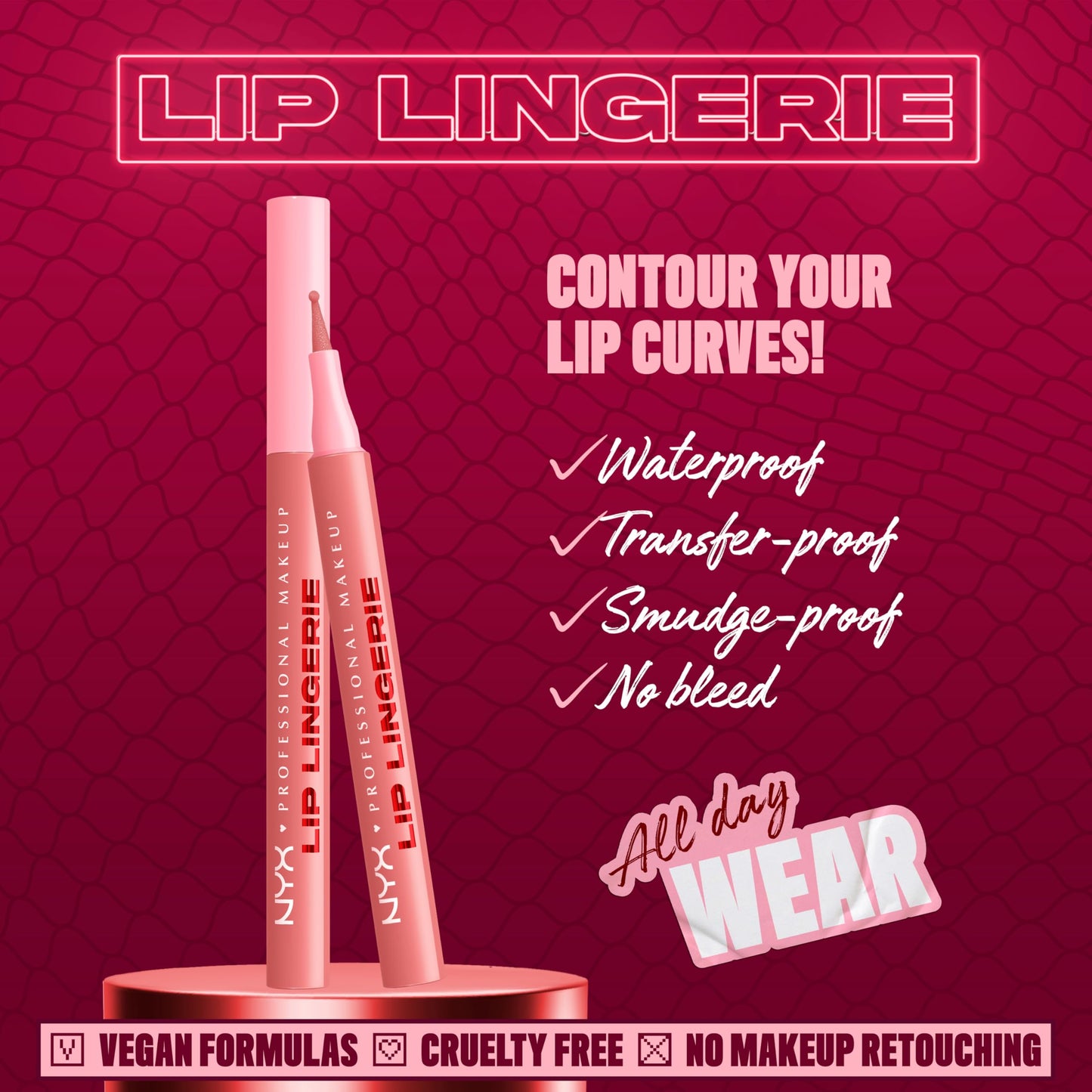 NYX PROFESSIONAL MAKEUP Lip Lingerie Liner Stain, Seamless Make Up with All-Day Stain, Waterproof Lip Stain Finish - Cuff Me Beauty and Personal Care NYX PROFESSIONAL MAKEUP