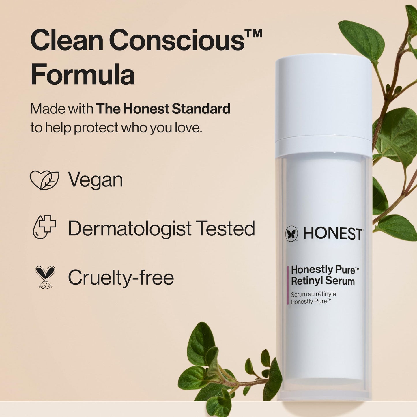 Honest Beauty Honestly Pure Nightly Retinyl Serum, Moisturizes Exfoliates Reduces Fine Lines, Gentle for Sensitive Skin, Fragrance-Free Vegan, 1 fl oz