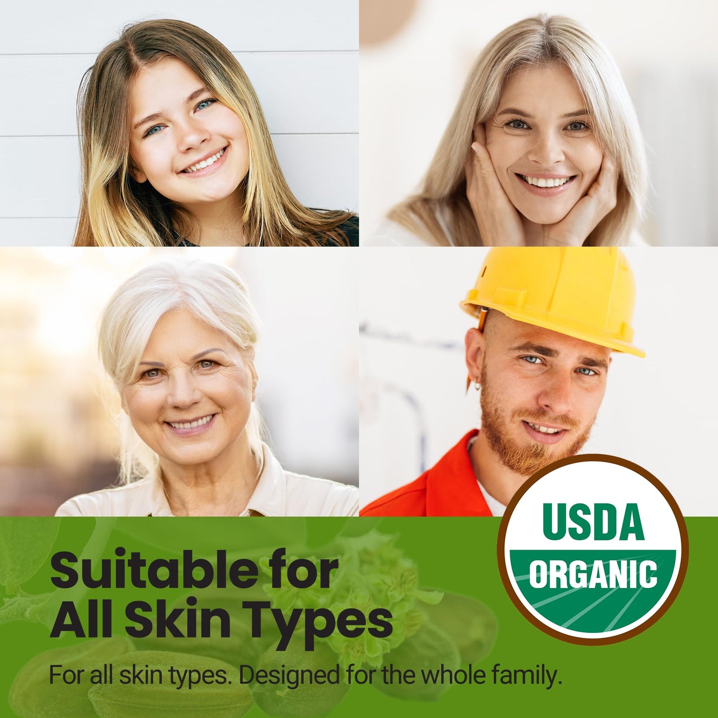 Desert Oasis Skincare | USDA Organic Unscented Lip Balm - 70% Jojoba Oil with Beeswax - Fragrance-Free, Gentle Formula for Sensitive Lips - 2-Pack