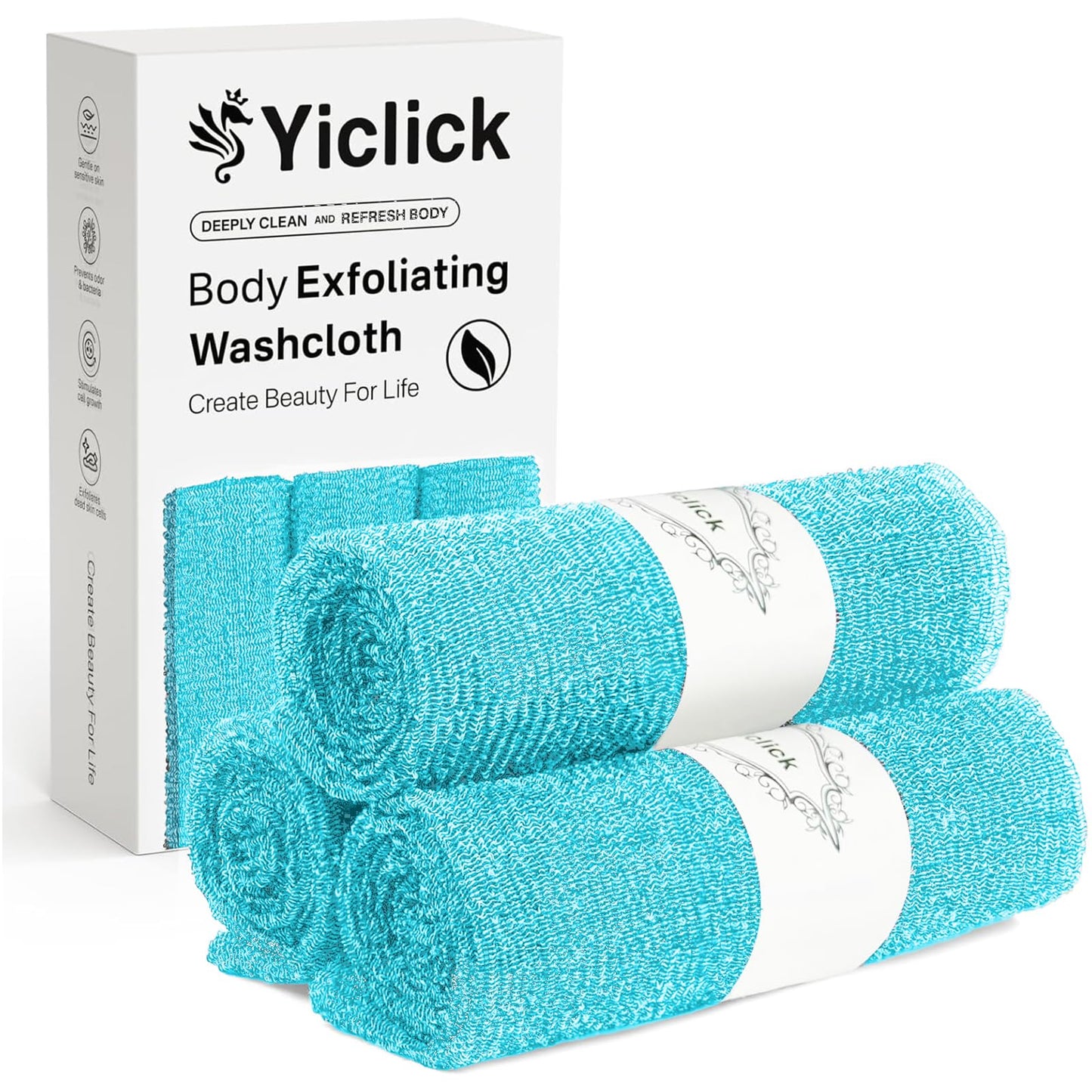 Yiclick Exfoliating Washcloth Towel, Japanese Exfoliating Bath Wash Cloth for Body Exfoliation, Korean Back Scrubber Washer for Shower, African Net Beauty and Personal Care Yiclick Default Title