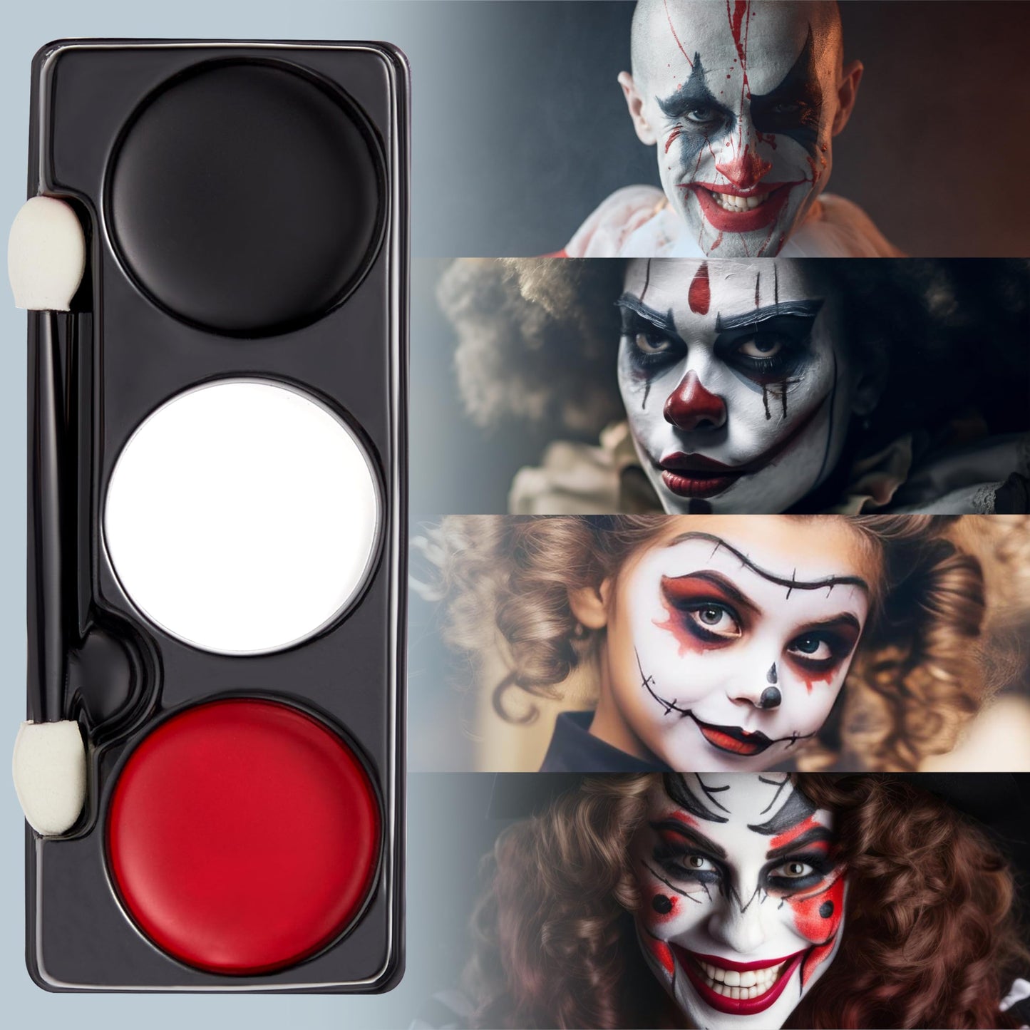 Spooktacular Creations Halloween Makeup Palette 3 Colors Face Body Paint for Adult SFX Zombie Skeleton Cosplay with Painting Brush Cosplay Party Dress