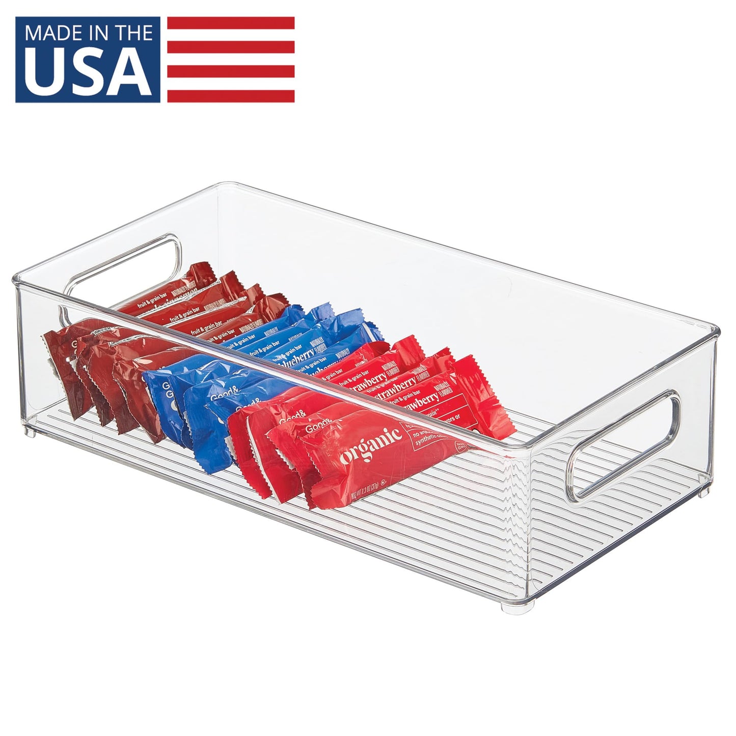 iDesign Stackable Fridge Bin - Storage Bin for Freezer or Pantry Organization, Clear, Made in USA