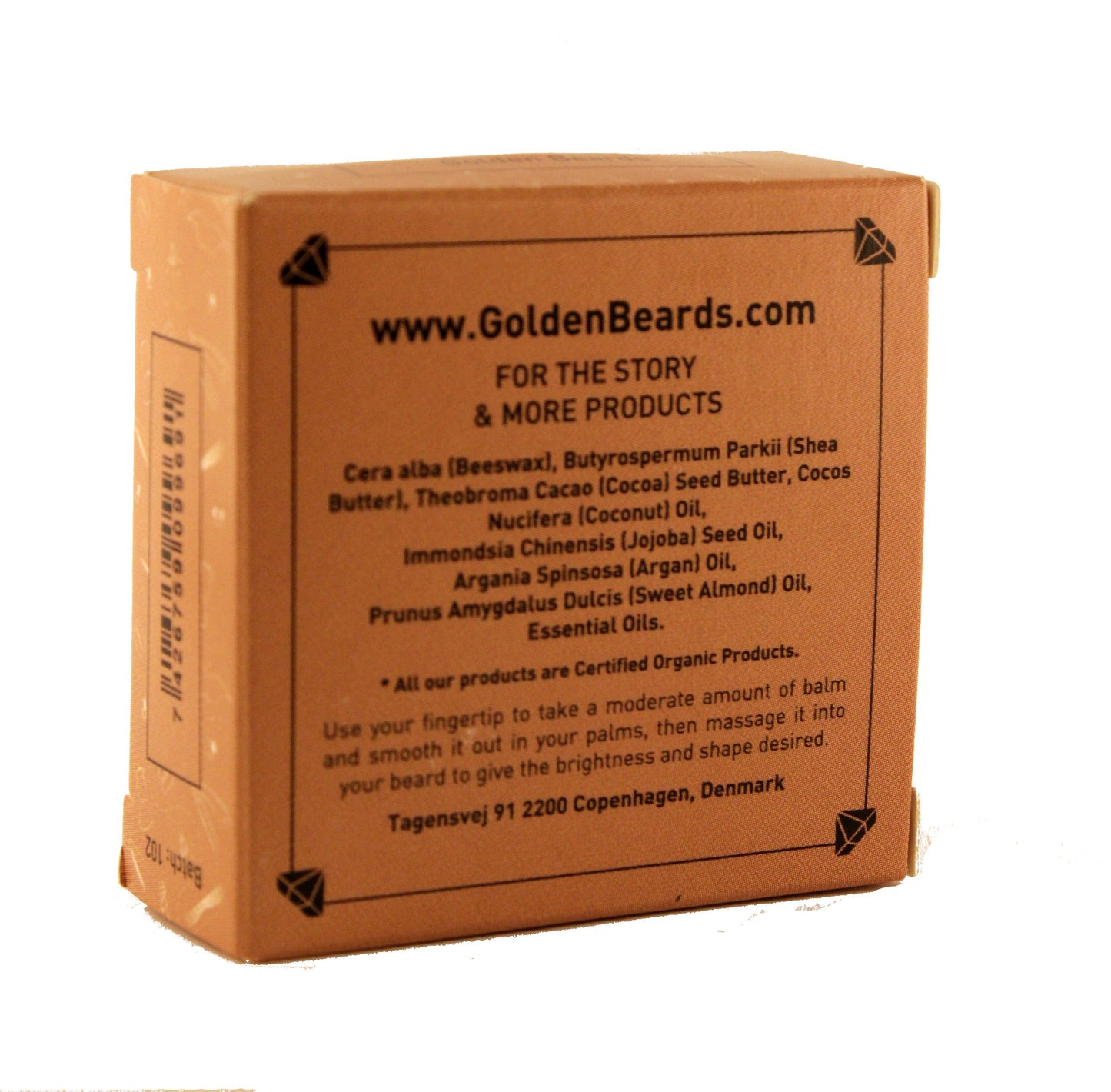 Golden Beards Beard Balm Toscana - Organic Shea, Cocoa & Beeswax Blend with Juniper & Ginger Scent - 30ml Vegan Styling Balm for Beard Softening Beauty and Personal Care Golden Beards Kobenhavn BALM GROOMING OIL