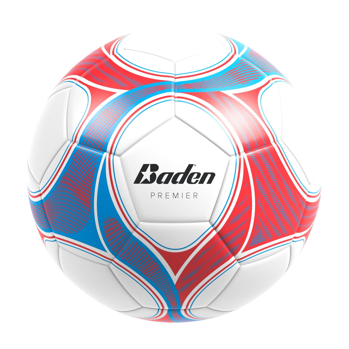 Baden Premier Team Soccer Ball | High-Performance, Durable Construction for Training and Matches | White/Gray, Size 5