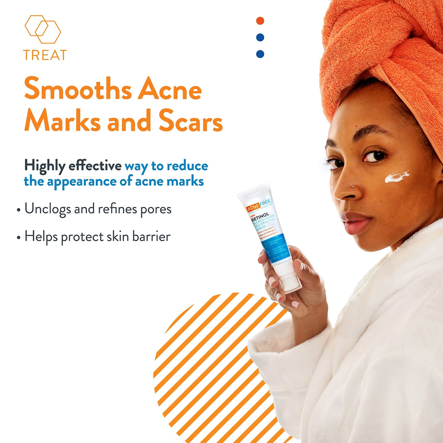 AcneFree Retinol Blemish Mark Resurfacing Serum with Hyaluronic Acid, and Niacinamide | Helps to Reduce the Appearance of Acne Marks | Redness Control