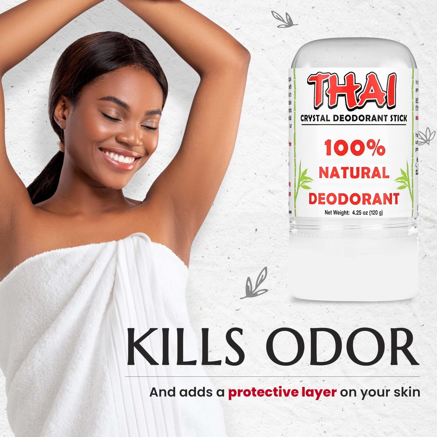 2-Pack Thai Crystal Deodorant - Clinically Tested - Dermatologist Approved Natural Whole Body Deodorant for Men, Women & Teens - Crafted in USA Beauty and Personal Care MegaRhino