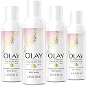 Olay Cleansing & Nourishing Body Wash for Women, 4 Pack, Hydrating Body Wash with Hyaluronic Acid and Vitamin B3, Travel Size 3 oz each