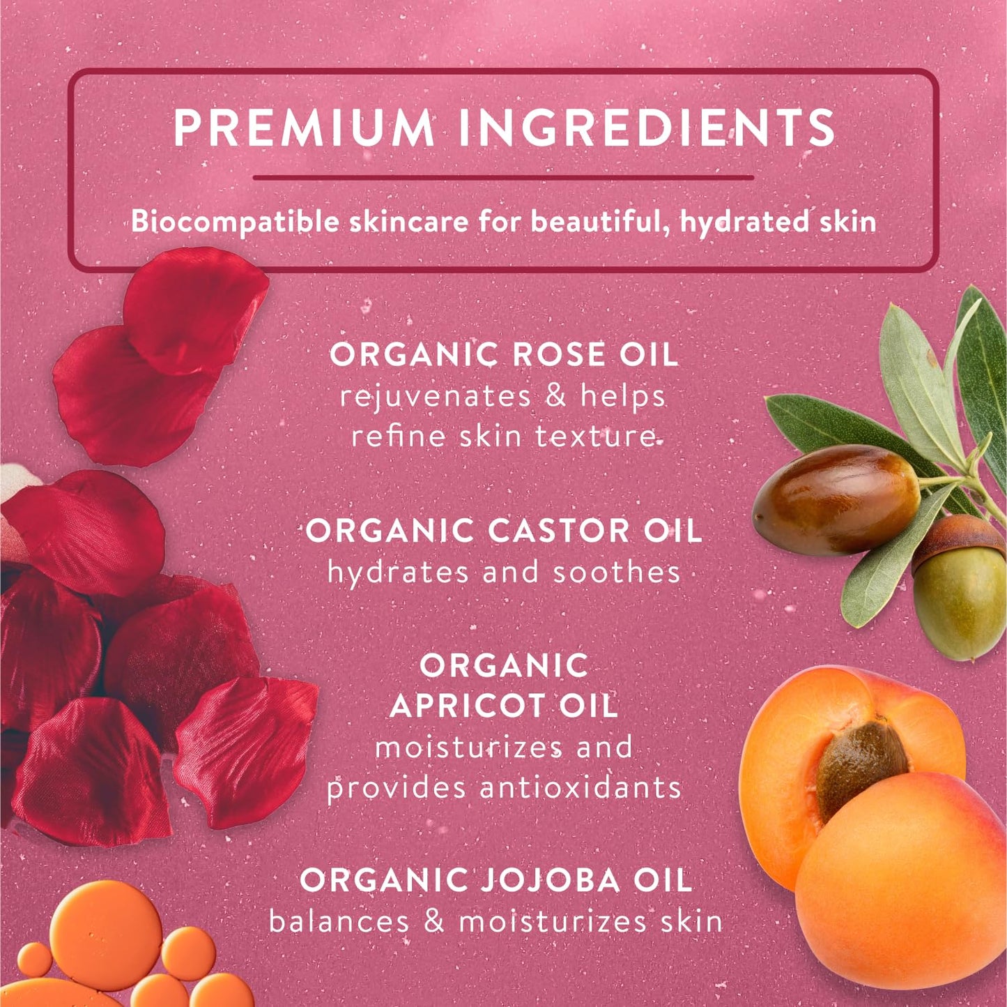 Badger Rose Face Cleansing Oil, Organic Facial Cleanser & Makeup Remover, Non-Greasy Moisturizing Skin Balancing Gentle Face Cleanser w/Pure Rose Oil