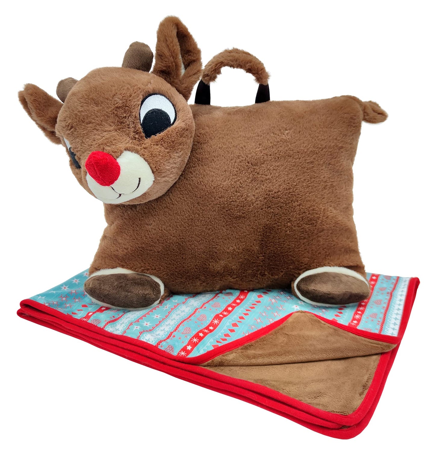 Animal Adventure®| Rudolph The Red-Nosed Reindeer®|Rudolph| Character Cuddle Combos™| 2-in-1 Stow-n-Throw Cuddle Bud with Carrying Handle & Zipper…