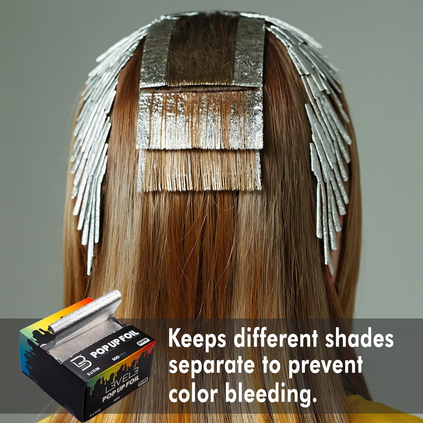 Level 3 Pop Up Foil - Effortless Hair Coloring - Secure Grip - 5" x 10.75" - 500 Aluminum Sheets