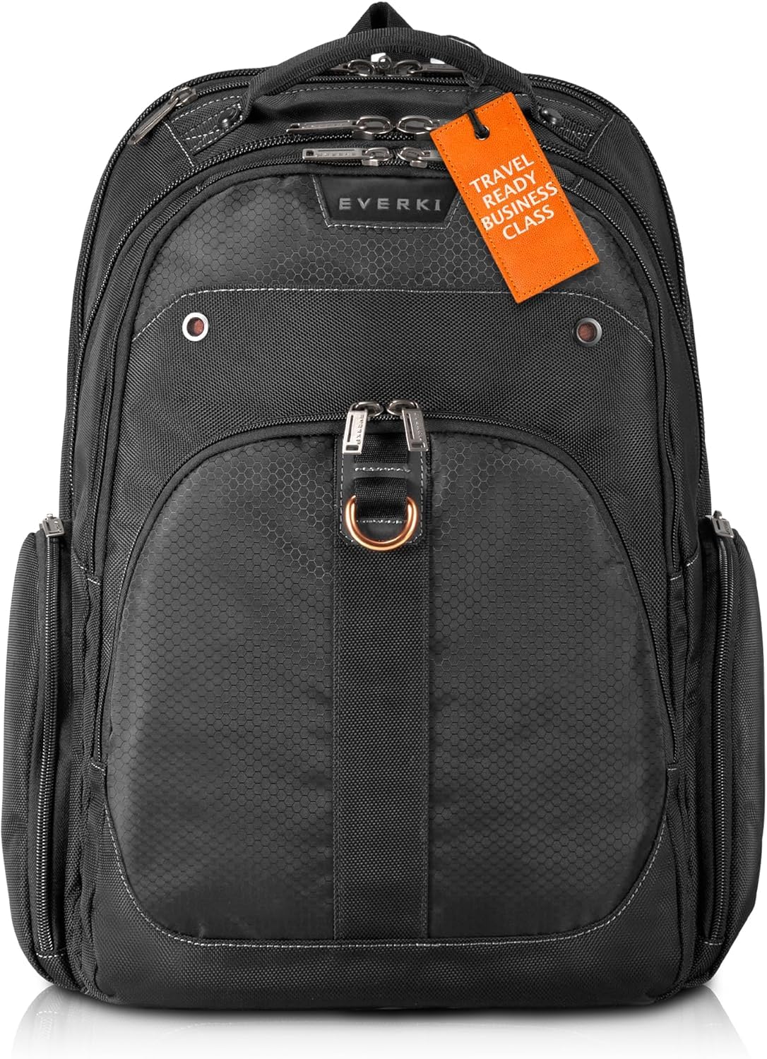 EVERKI 32L Atlas Business Laptop Backpack - Adjustable Compartment for Work, Travel-Friendly Business & Office Backpack for Men & Women, College, Durable Computer Bag, Fits 13"-17.3", Black